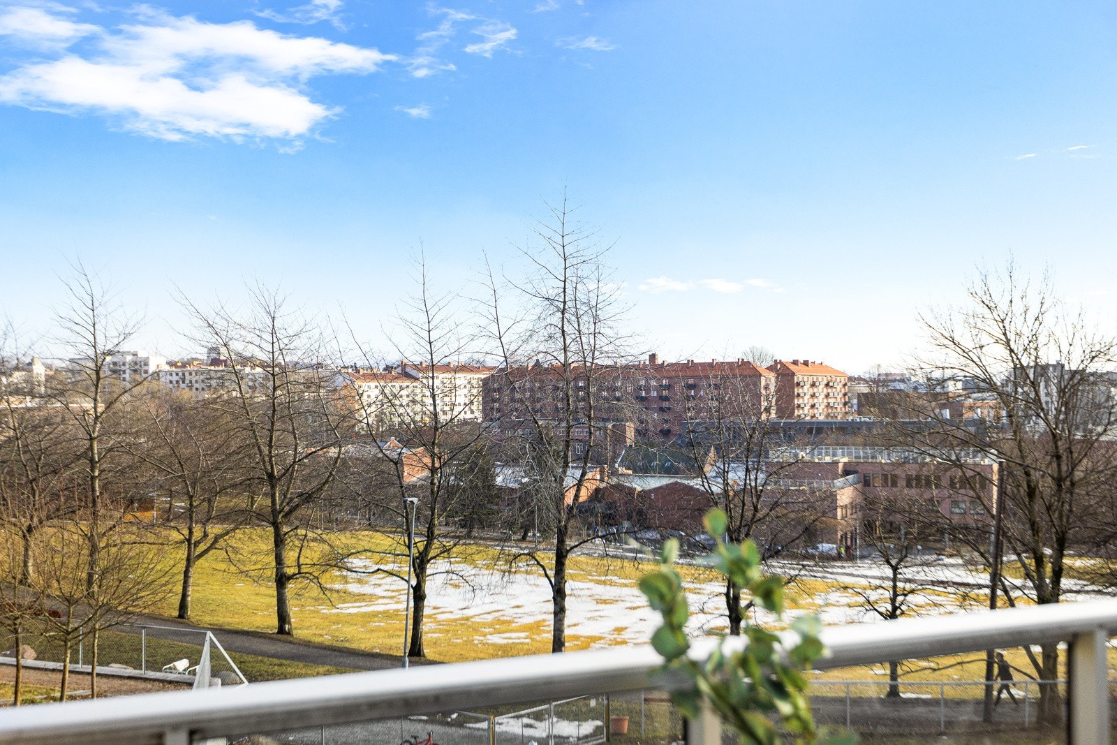 Utsikten strekker seg utover hele Myraløkka. Når våren kommer vil trærne spire til i nydelige frodige omgivelser. Galleribilde