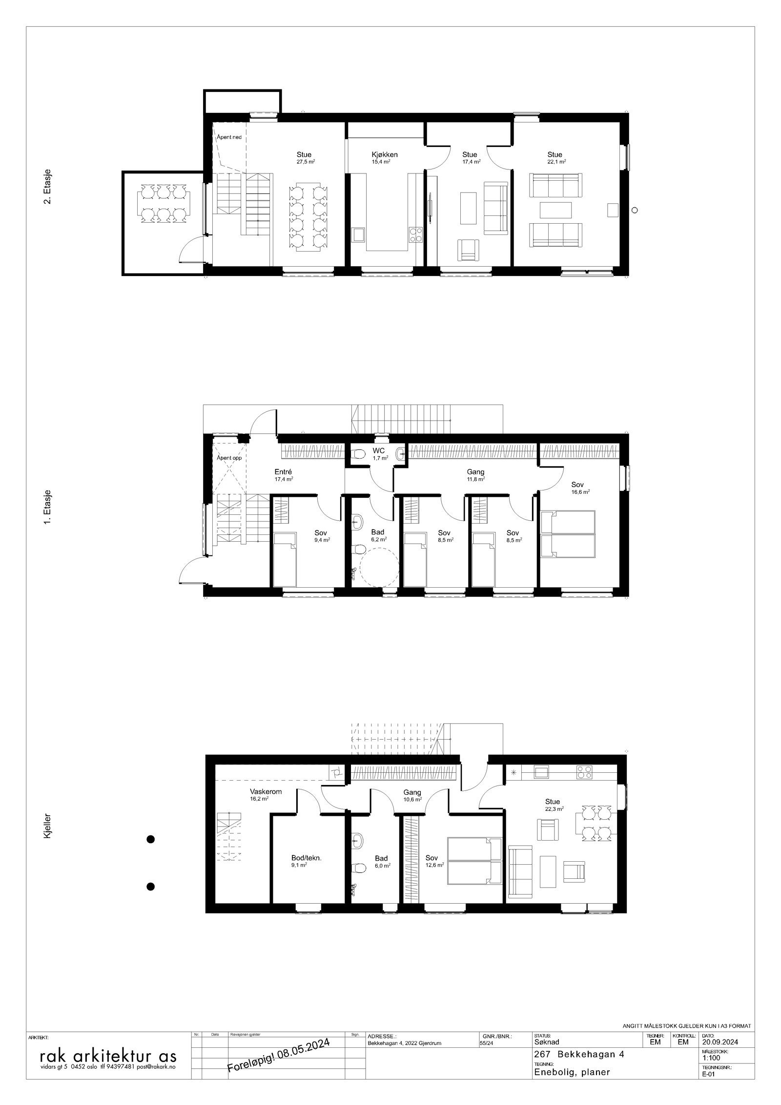 267 E-01 Enebolig, planer 01 - UA Galleribilde