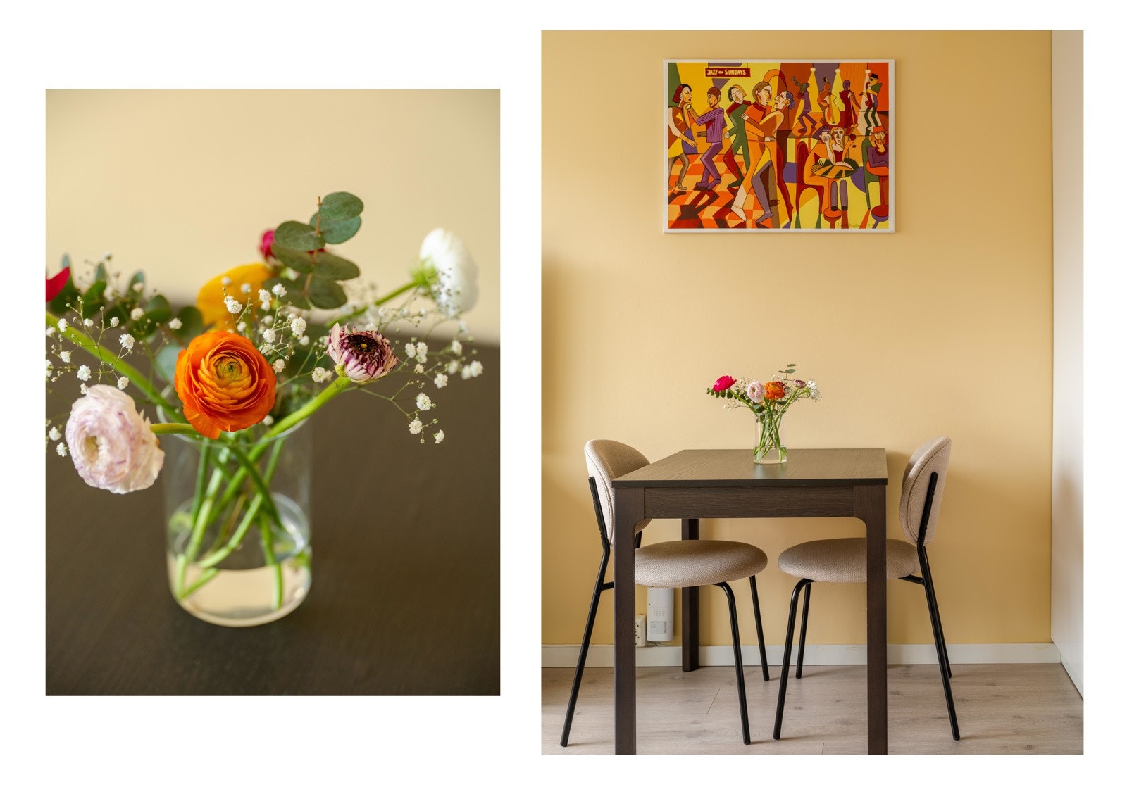 Det er også plass til spisebord i sonen nær kjøkken. Galleribilde