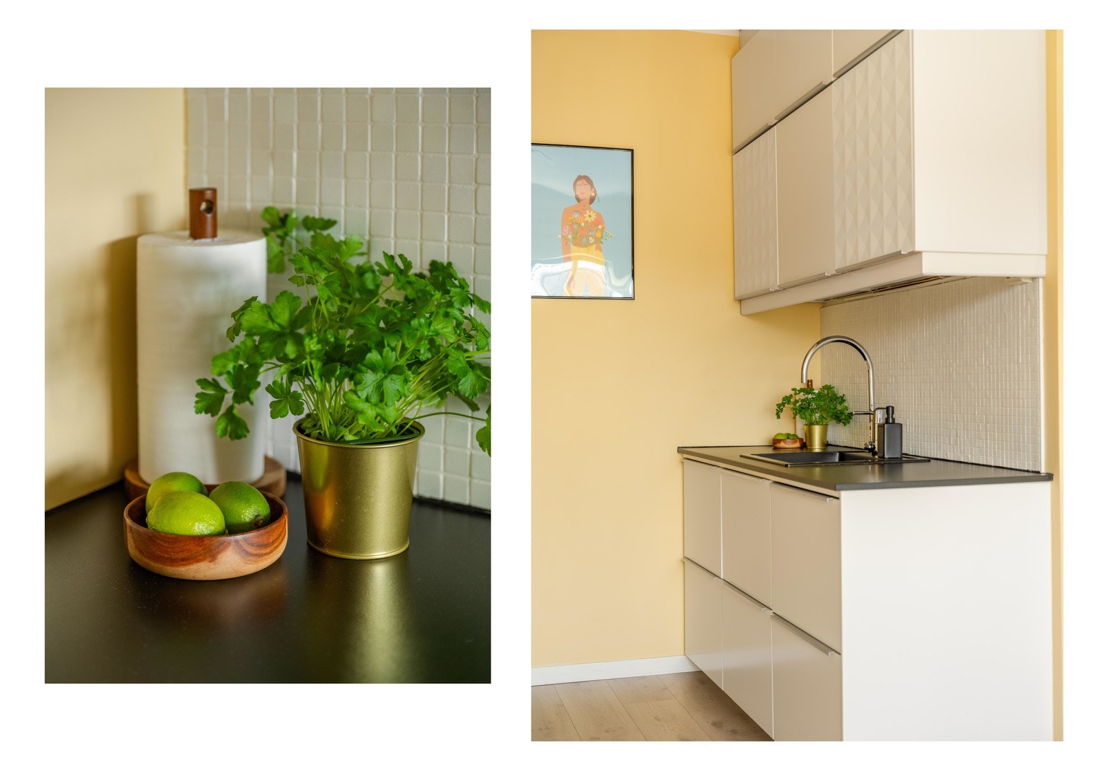 Kjøkkenet er arbeidsvennlig med godt med benkeplass og lagringsplass. Galleribilde