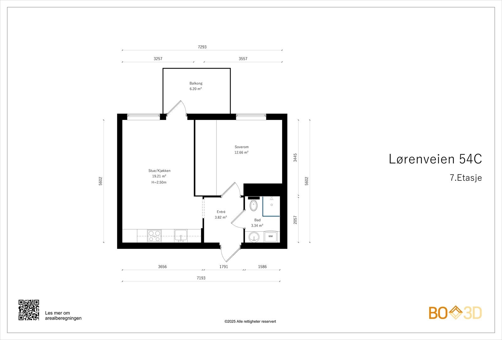 Målsatt plantegning. Galleribilde