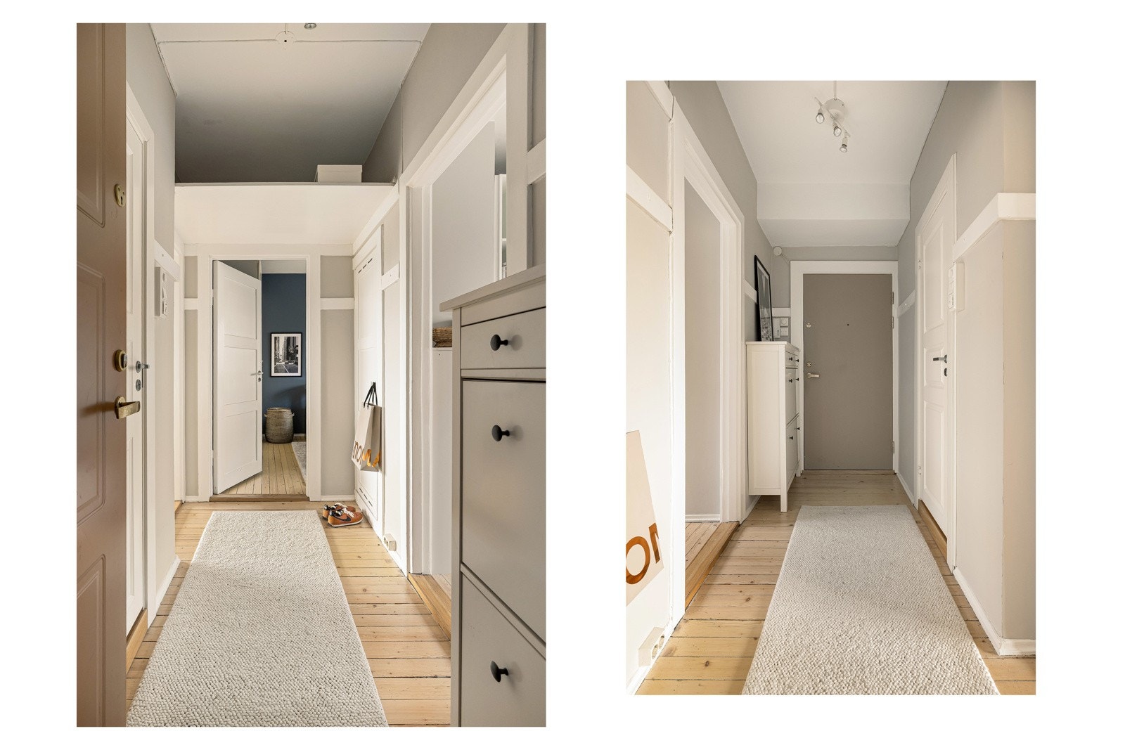 Inngangspartiet byr på god plass til å sette fra seg yttertøy og sko. Galleribilde