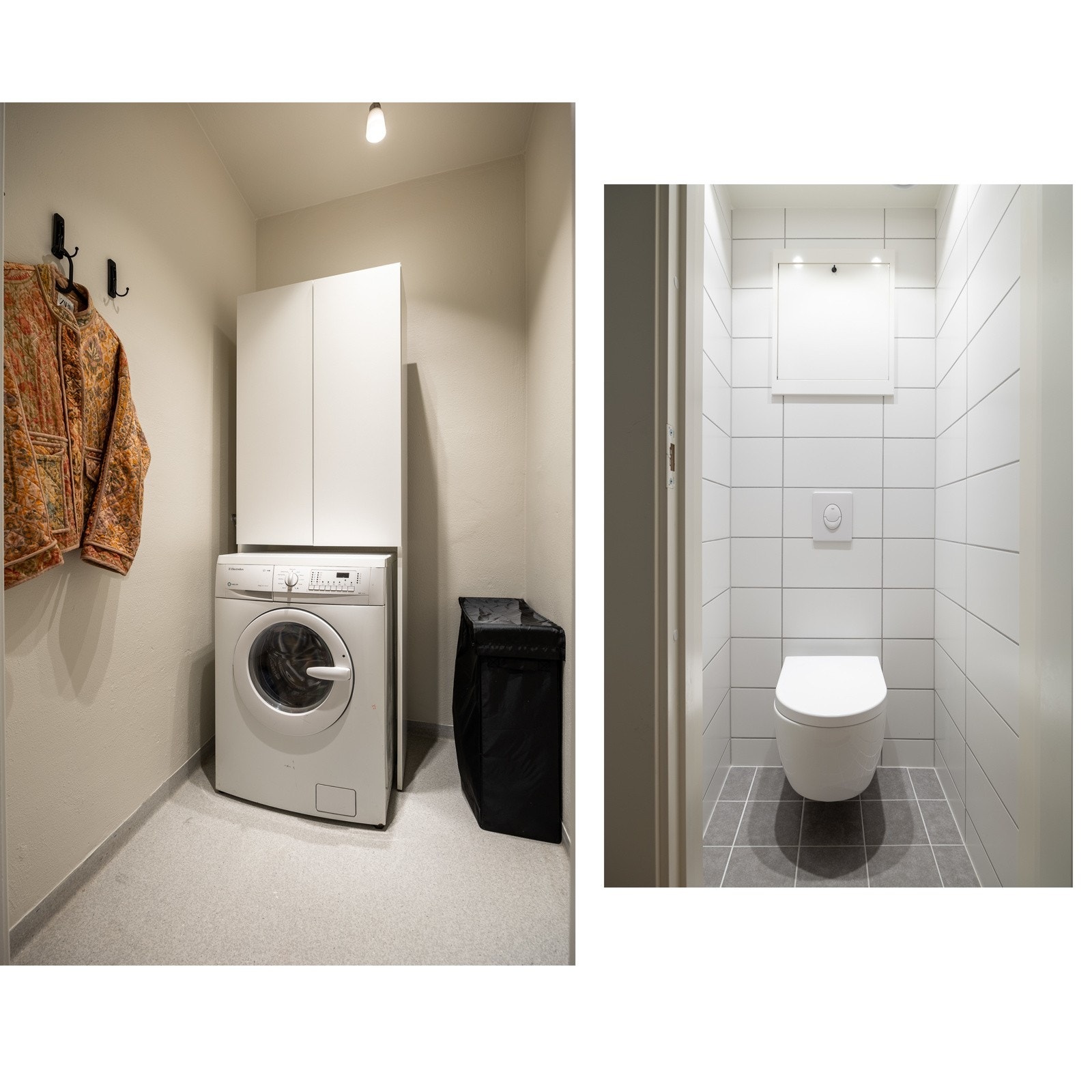 Separat toalettrom fra 2024, oppusset i regi av borettslaget. Vaskerom med opplegg for oppvaskmaskin. Galleribilde