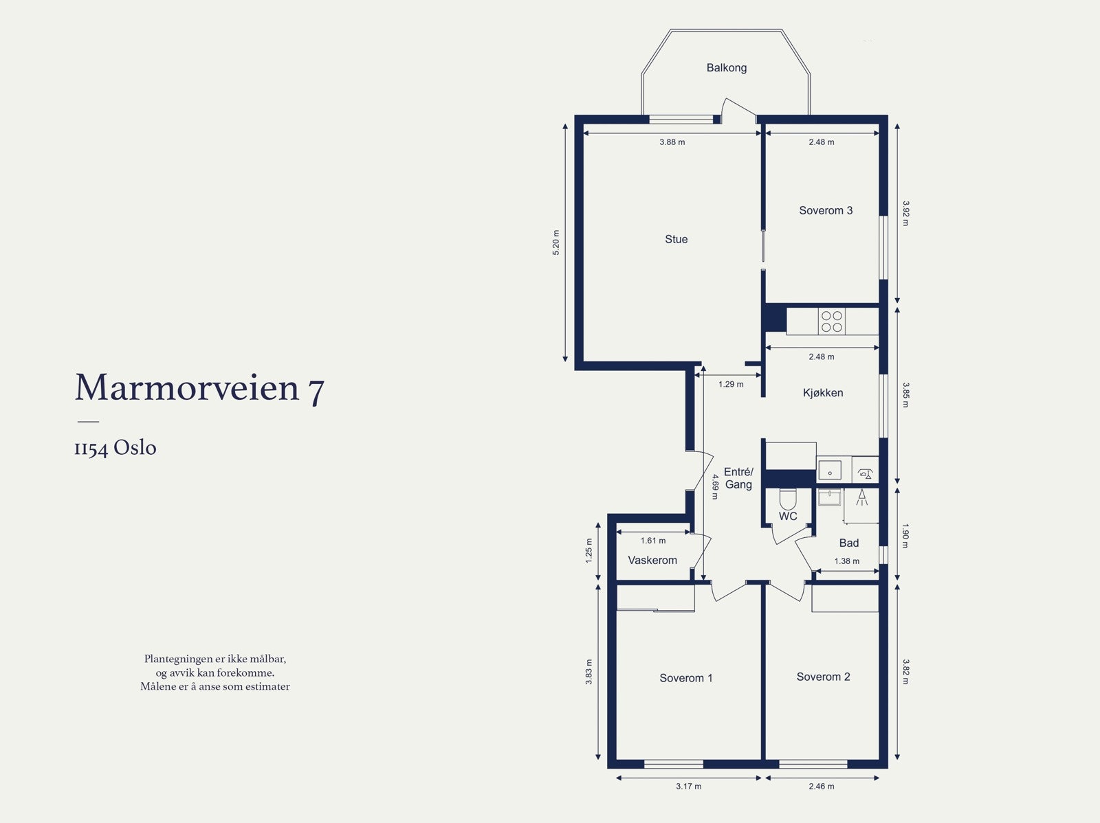 Leiligheten har en praktisk planløsning. Galleribilde