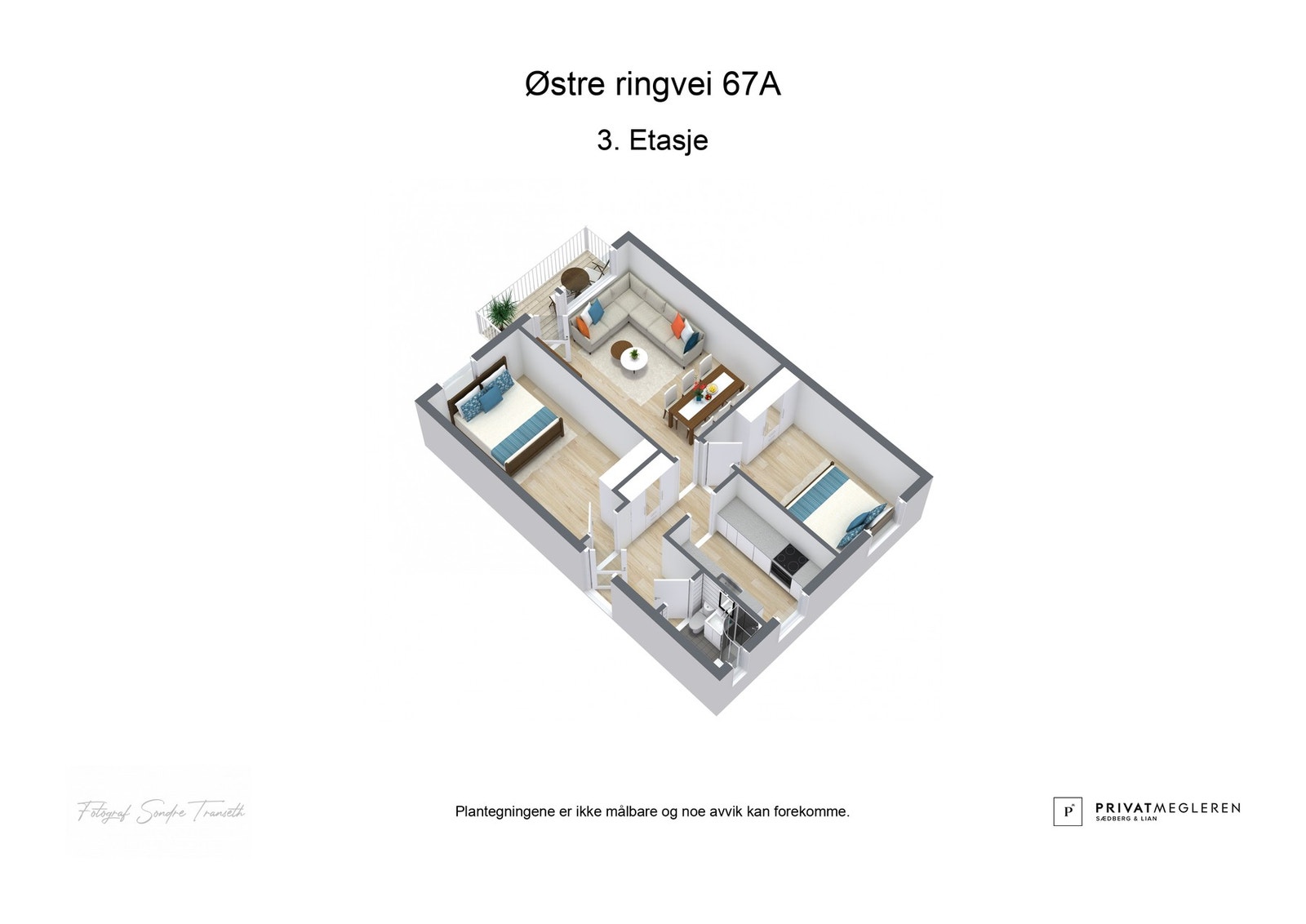 - 3D plantegning (ikke målbart) - Galleribilde