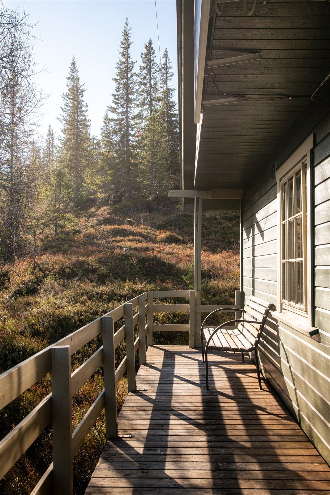 Fra stuen er det utgang til veranda med usjenert og fin beliggenhet, samt utsyn til flott natur. Galleribilde