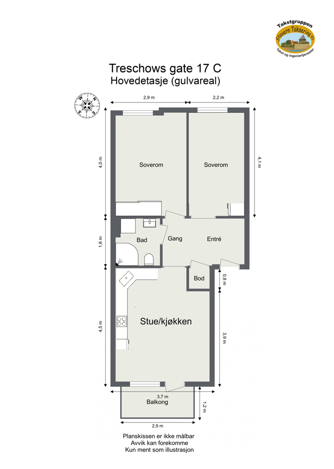 Alternativ plantegning - Interessenter bes om å gjøre ytterlige undersøke om kjøkken kan flyttes, dersom endring av planløsning er avgjørende for kjøp Galleribilde