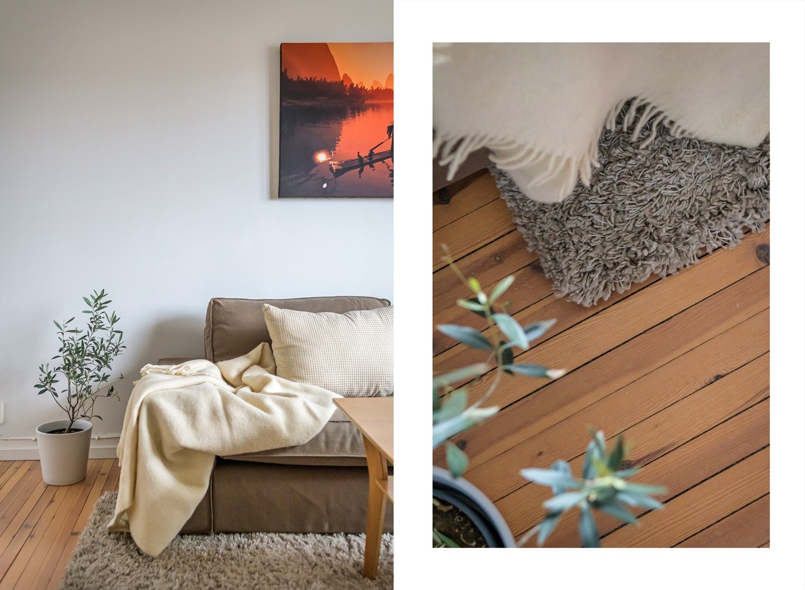 Sjarmerende tregulv går igjen i leiligheten. Galleribilde