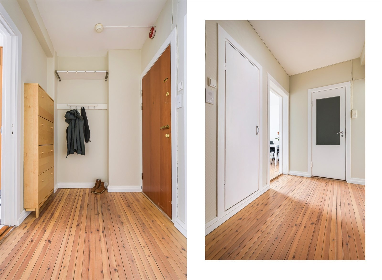 Innbydende entré gir et fint første møte med leiligheten. Galleribilde