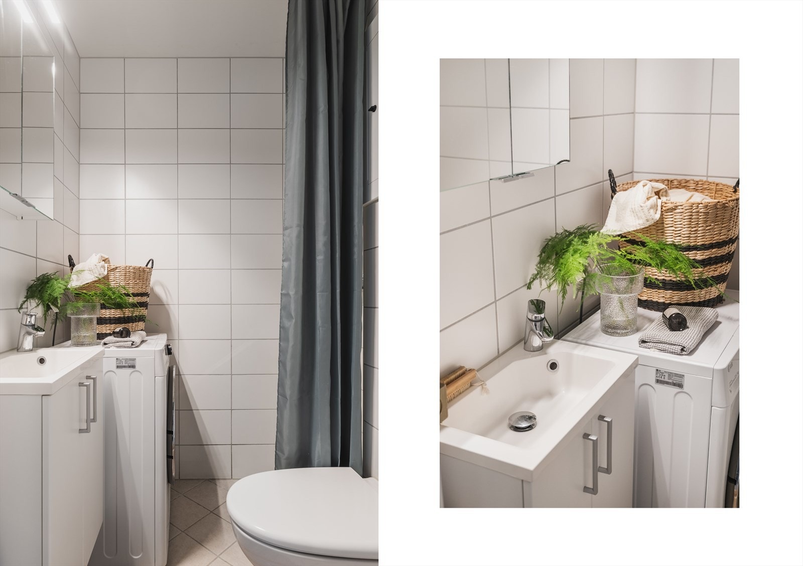 Baderommet er helfliset med varme i gulv og har opplegg for vaskemaskin. Pusset opp i regi av brl i 2019 Galleribilde