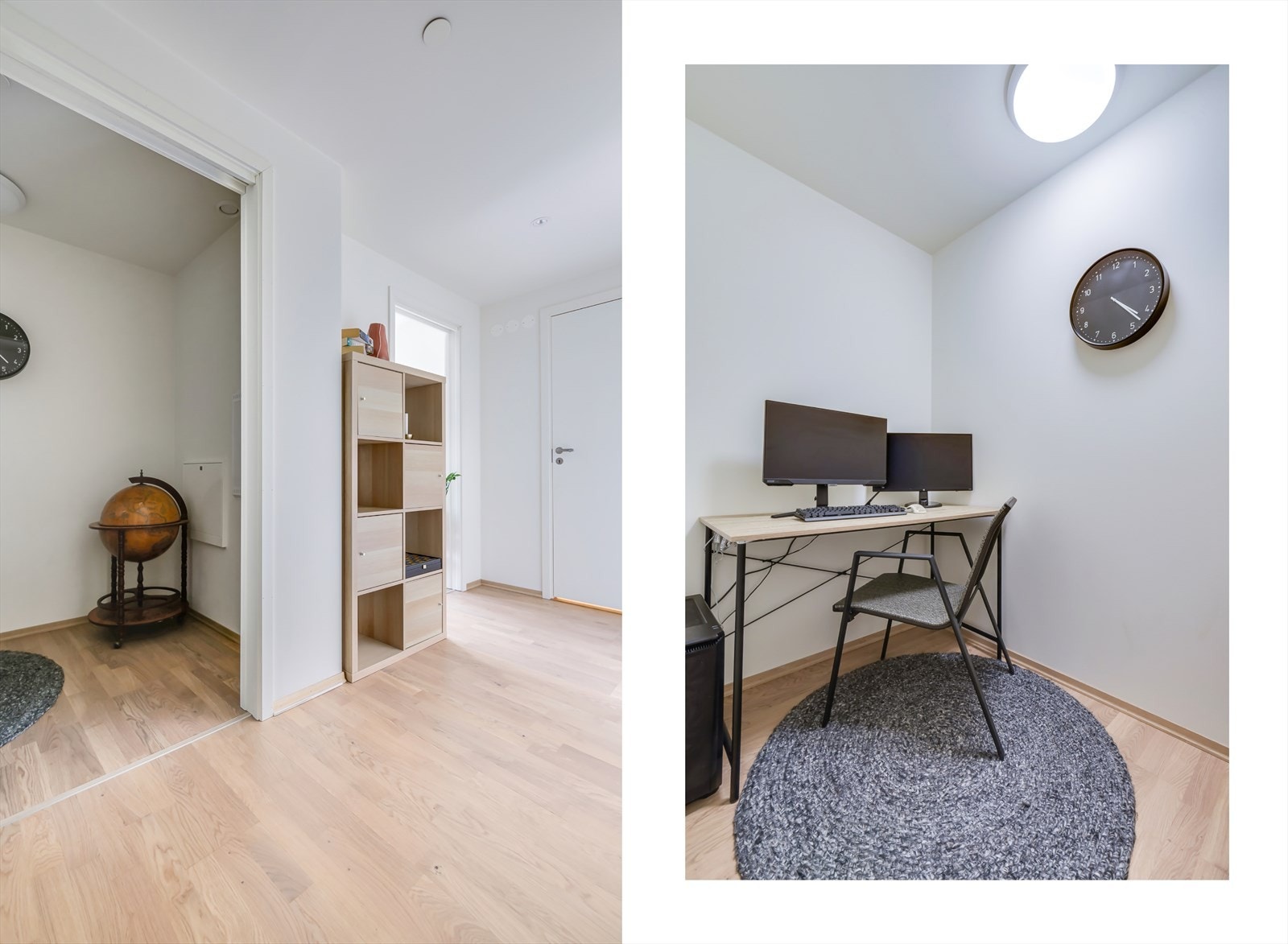 Fra entréen har du tilgang til en praktisk innvendig bod som gir ekstra oppbevaringsplass for alt du måtte trenge. I dag brukes den innvendige boden som kontor. Galleribilde