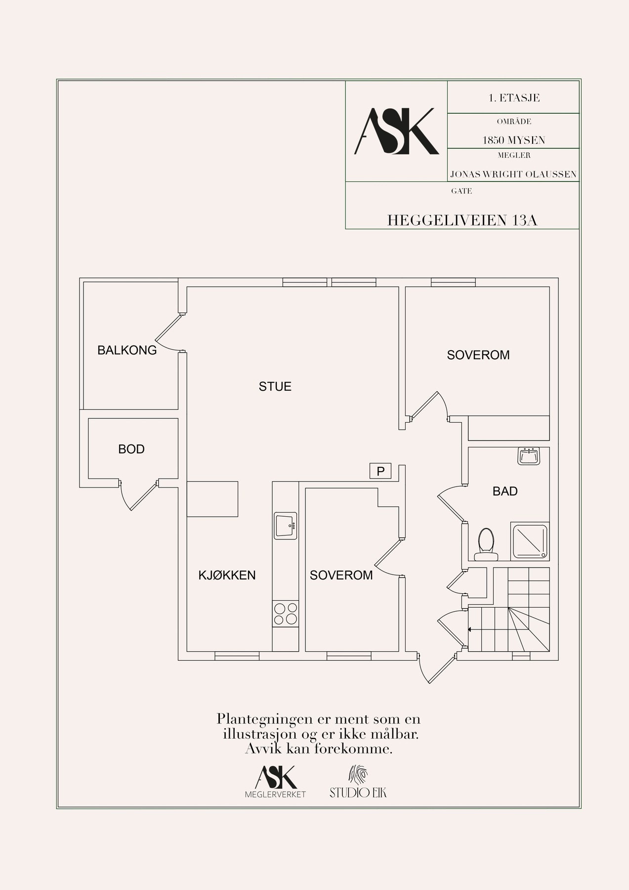 Plantegning 1. etasje Galleribilde