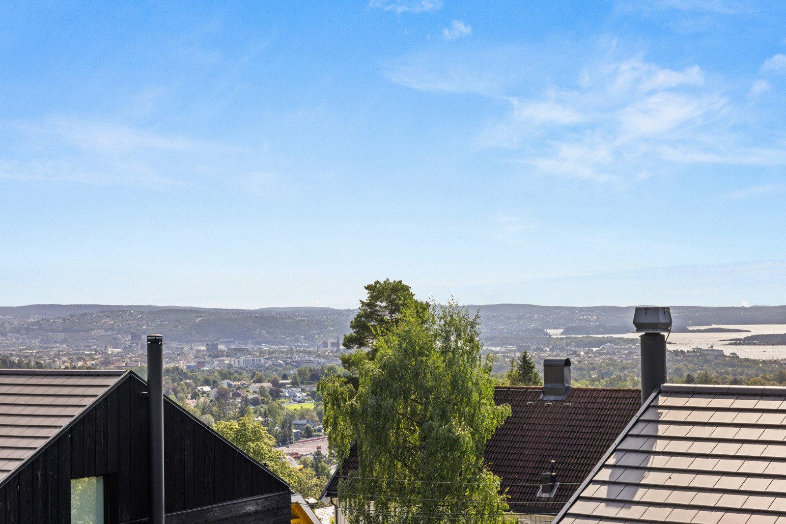 Utsiktsbildet tatt fra takterrassen. Galleribilde