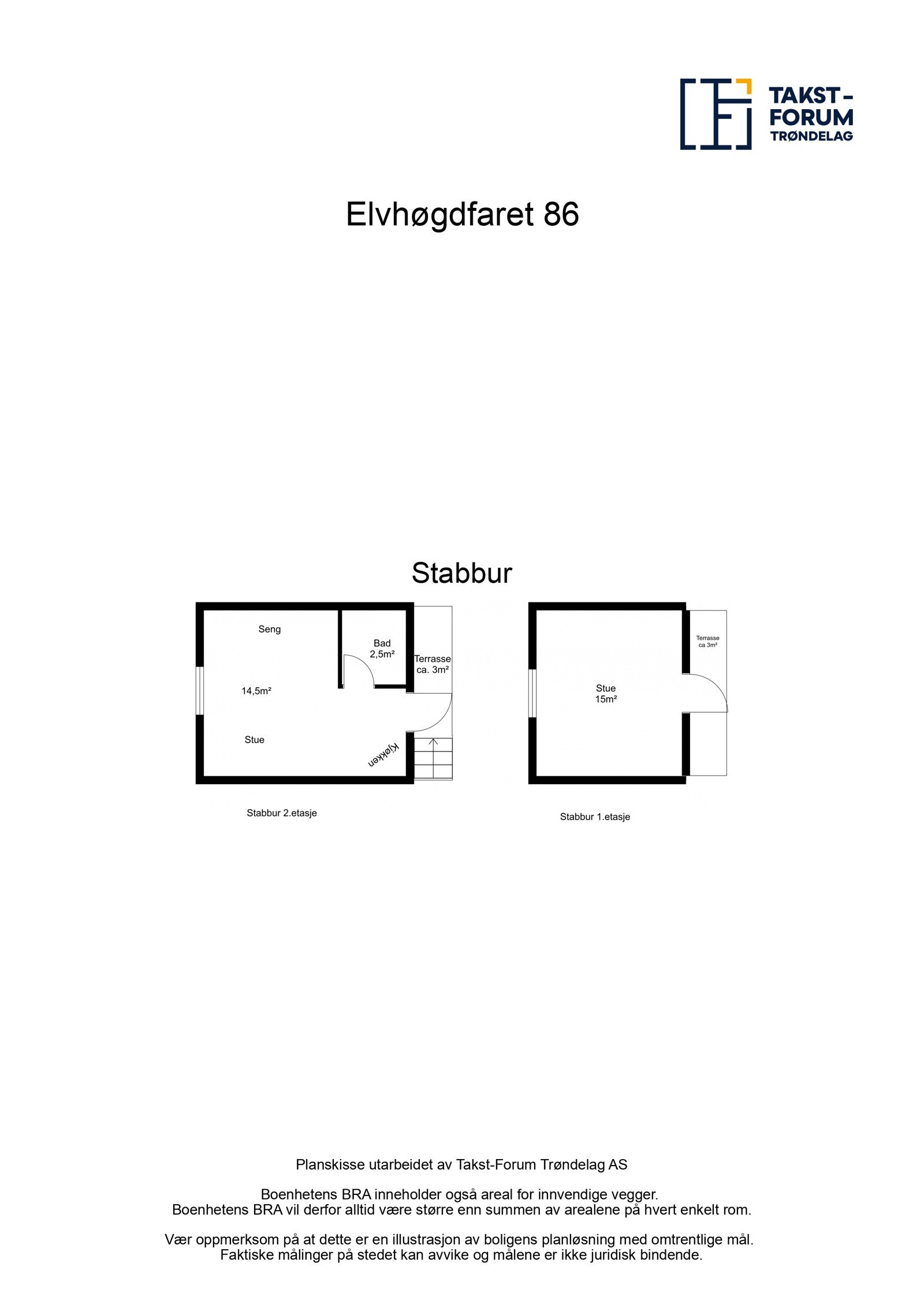 Planskisse stabbur - 1 og 2.etasje. Galleribilde
