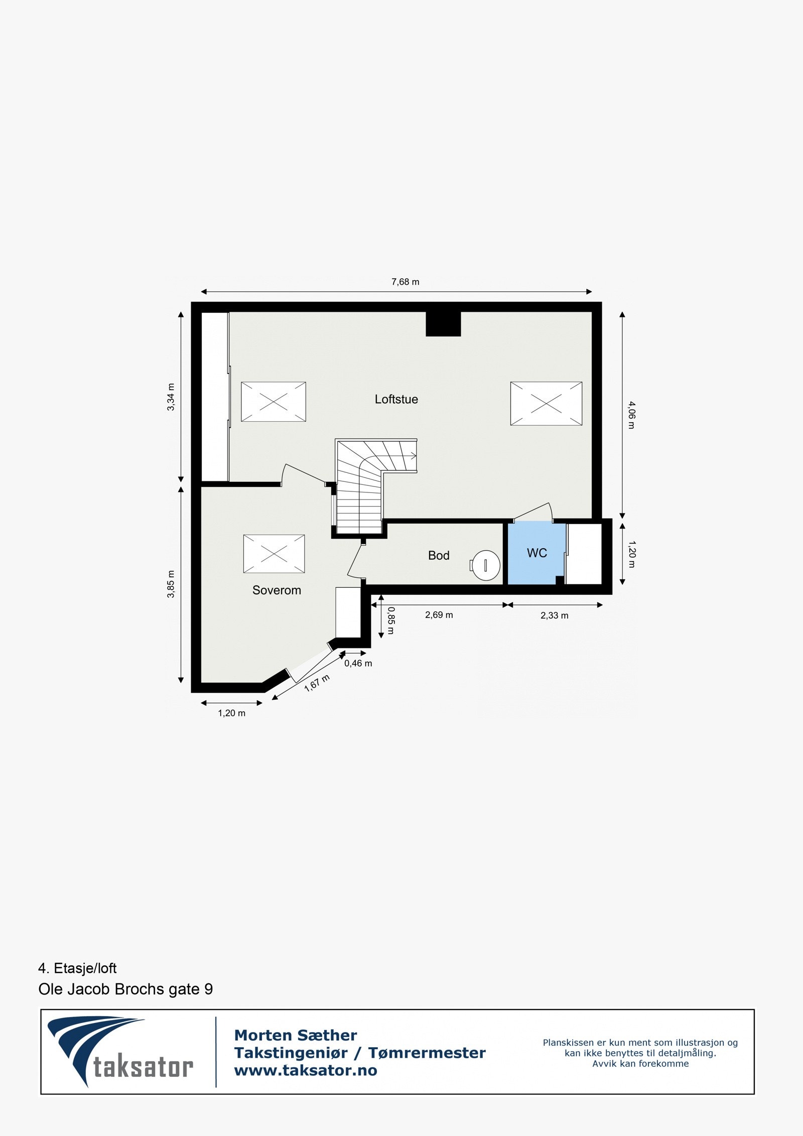 Plantegning loft. Galleribilde