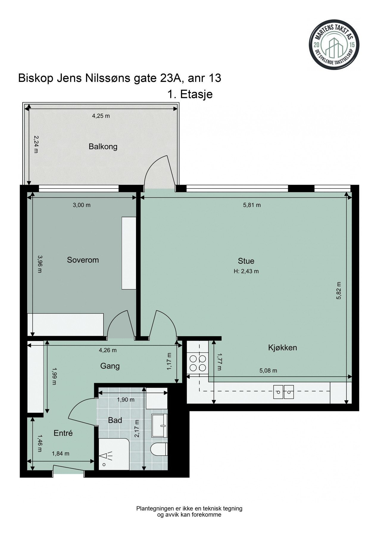 Leilighetens plantegning Galleribilde
