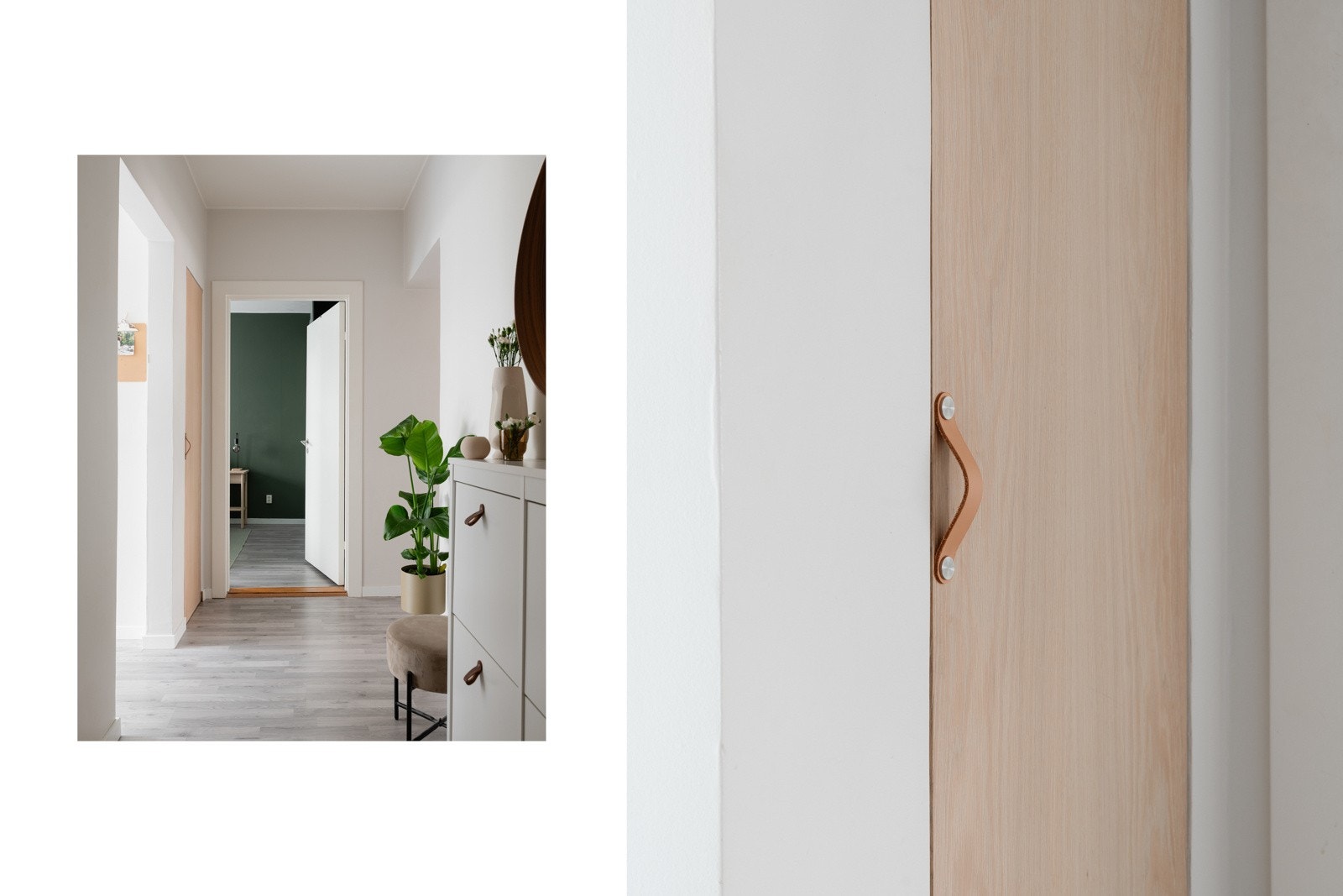 Praktisk garderobeløsning i nisje i entré Galleribilde