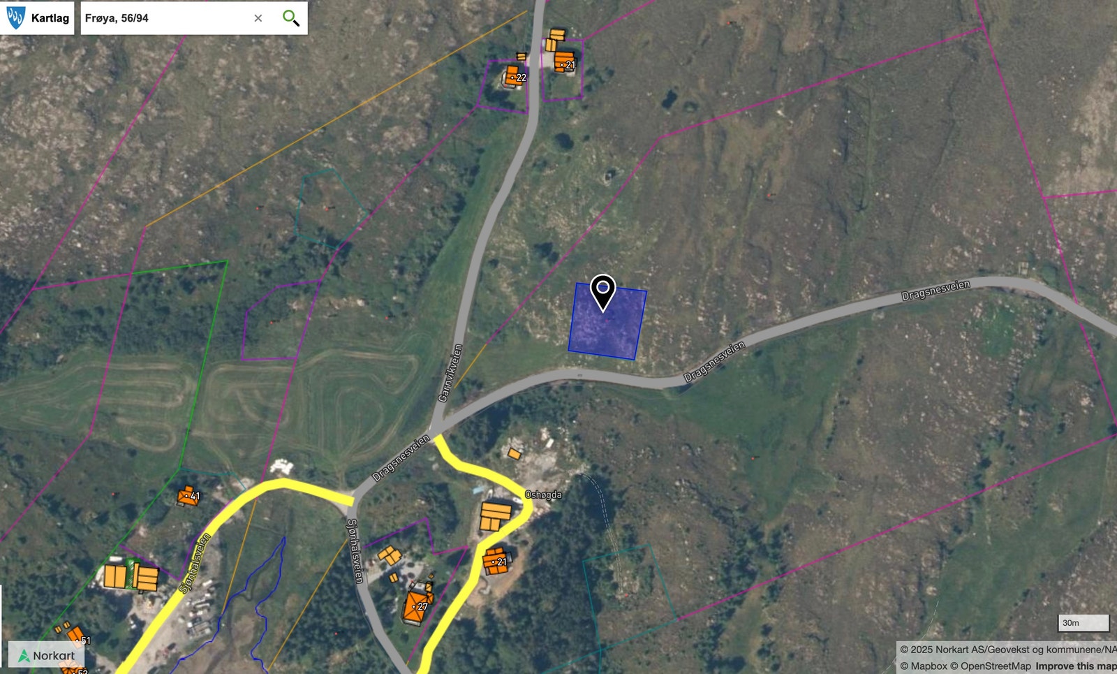 Tomta måler 1496 m² Galleribilde