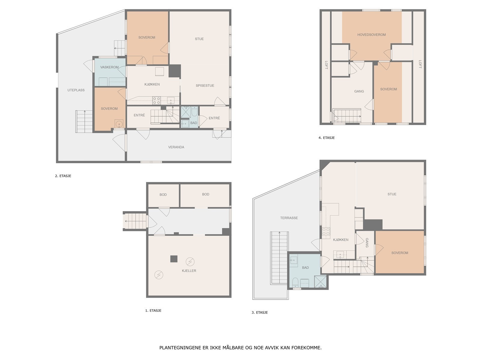 Plantegning over alle etasjer. Galleribilde