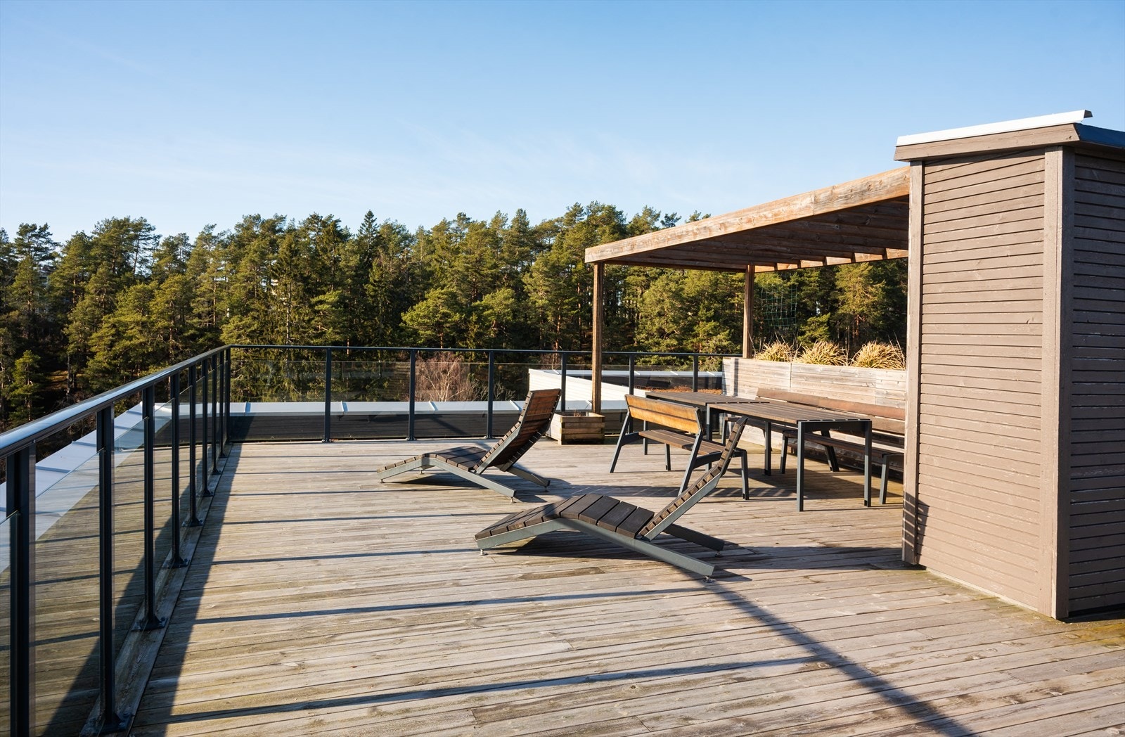 Fantastisk felles takterrasse som gir en flott utsikt. Galleribilde