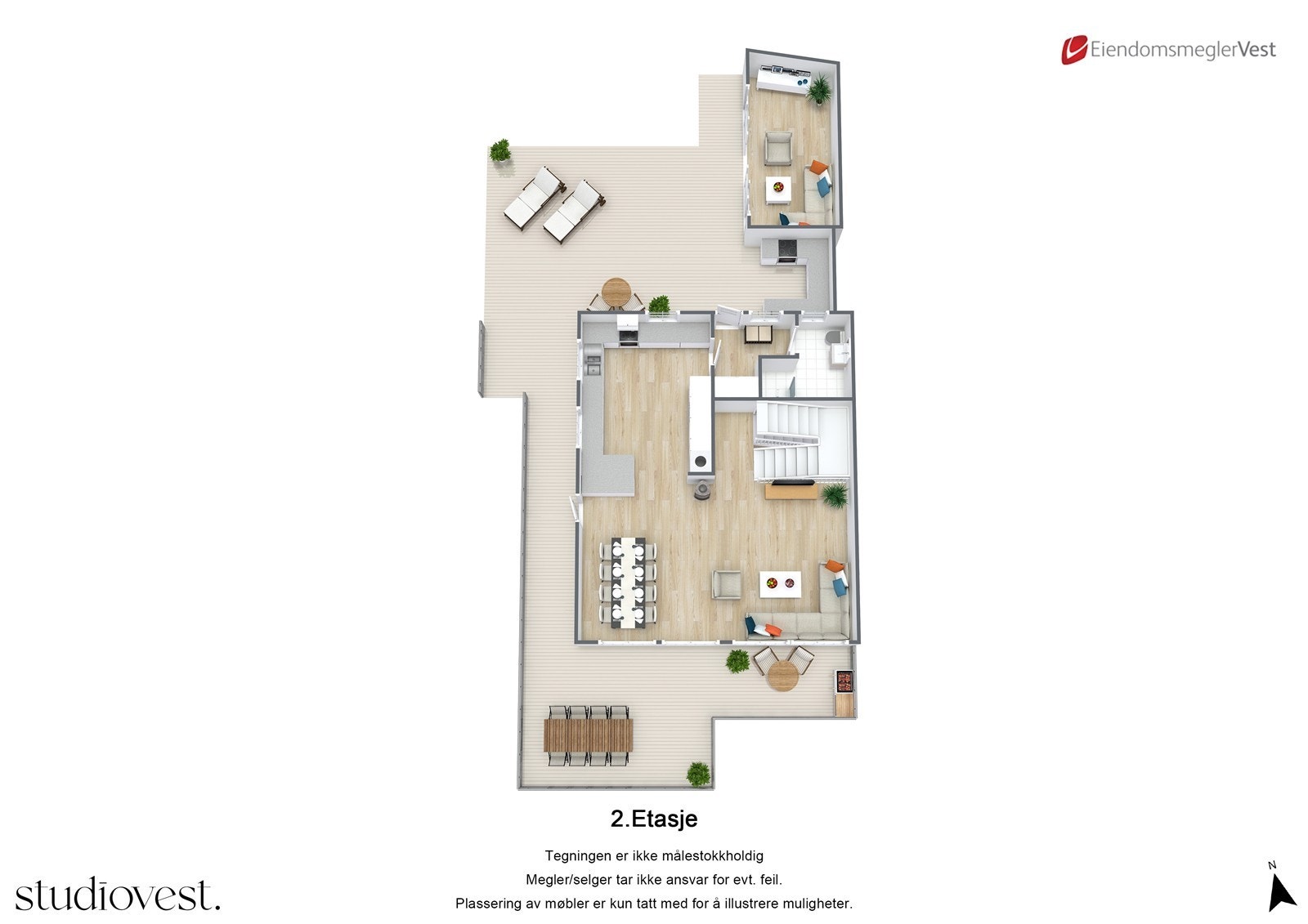 Planskisse 3D: 1. etasje Galleribilde