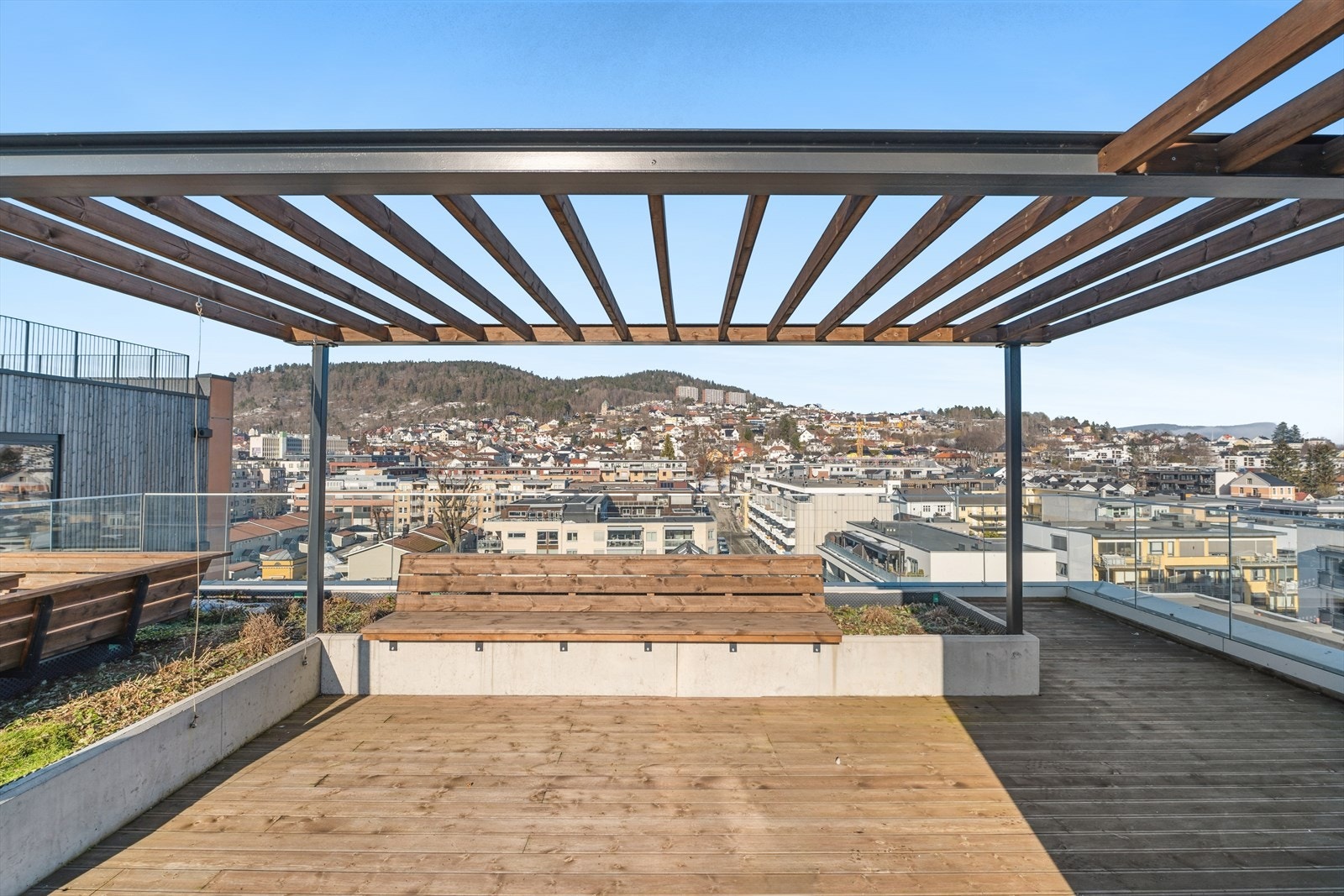 Svanegangen sameie har flere felles takterrasser som er tilgjengelige for alle beboerne Galleribilde