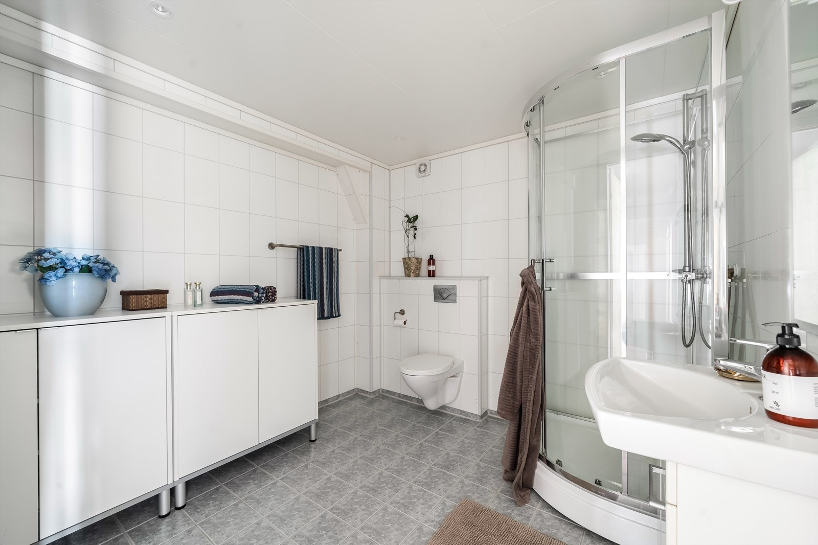 Vegghengt toalett og dusjkabinett. Galleribilde