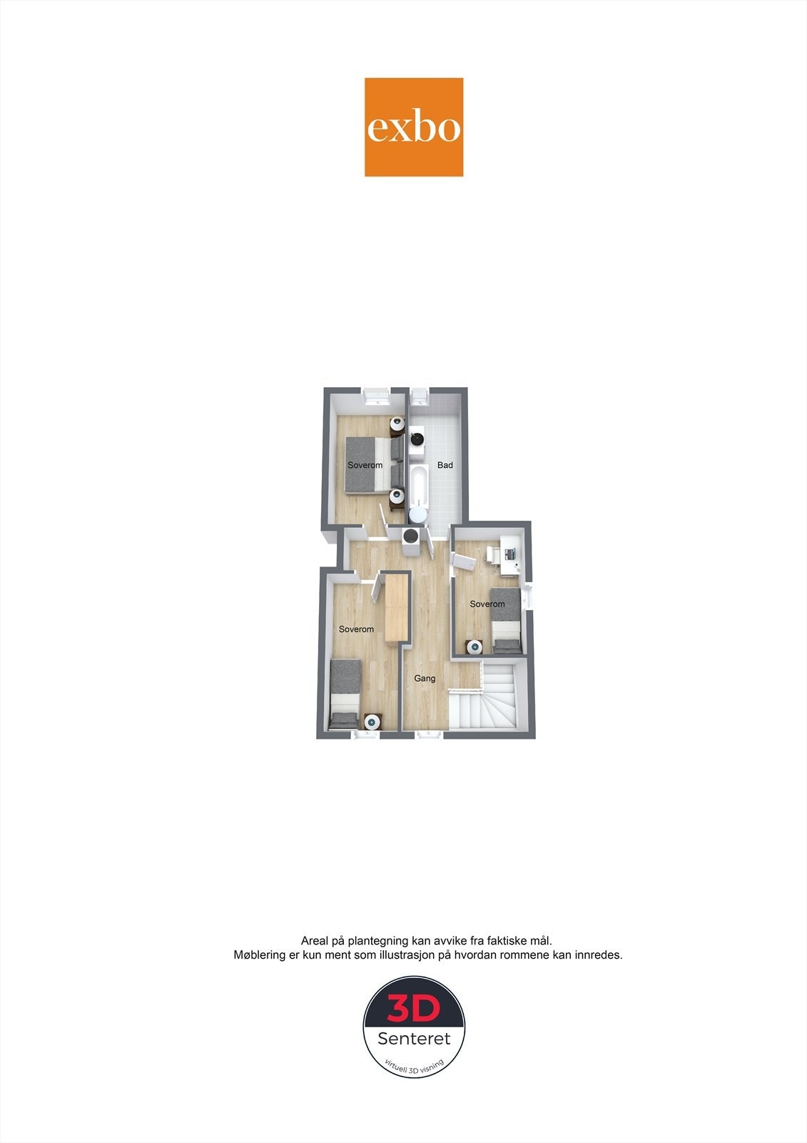 Plantegning, loftsetasje Galleribilde