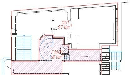 Planløsning for 1.etg Galleribilde