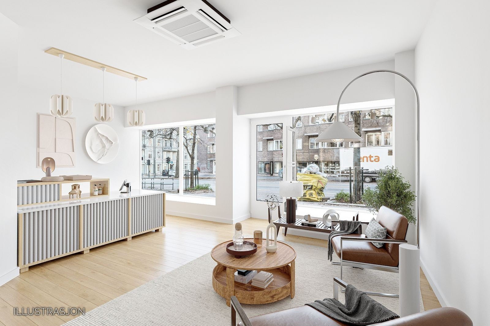 Illustrasjonen viser hvordan lokalet kan bli Galleribilde