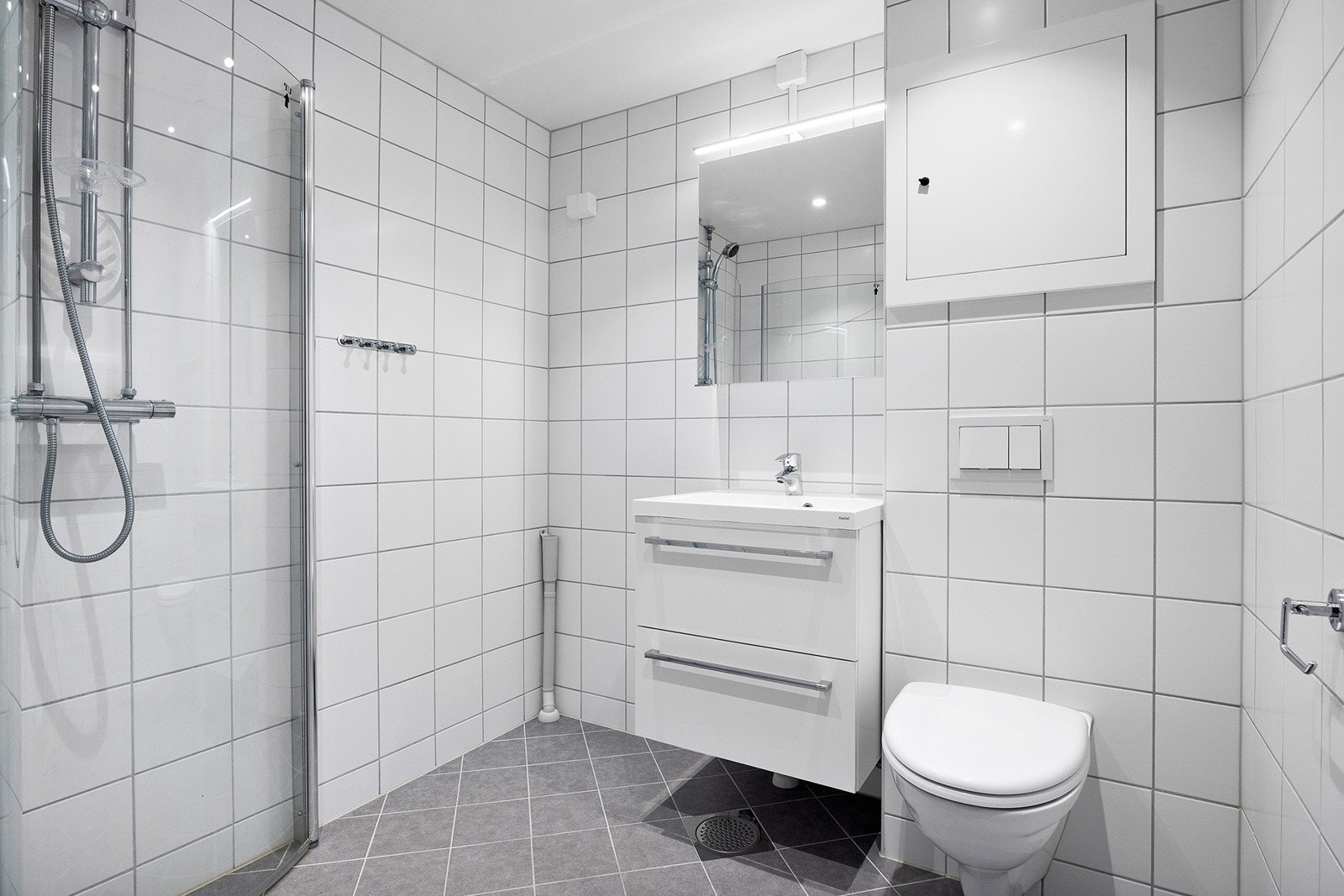 Nyere bad som ble pusset opp i regi av borettslaget i 2018 Galleribilde