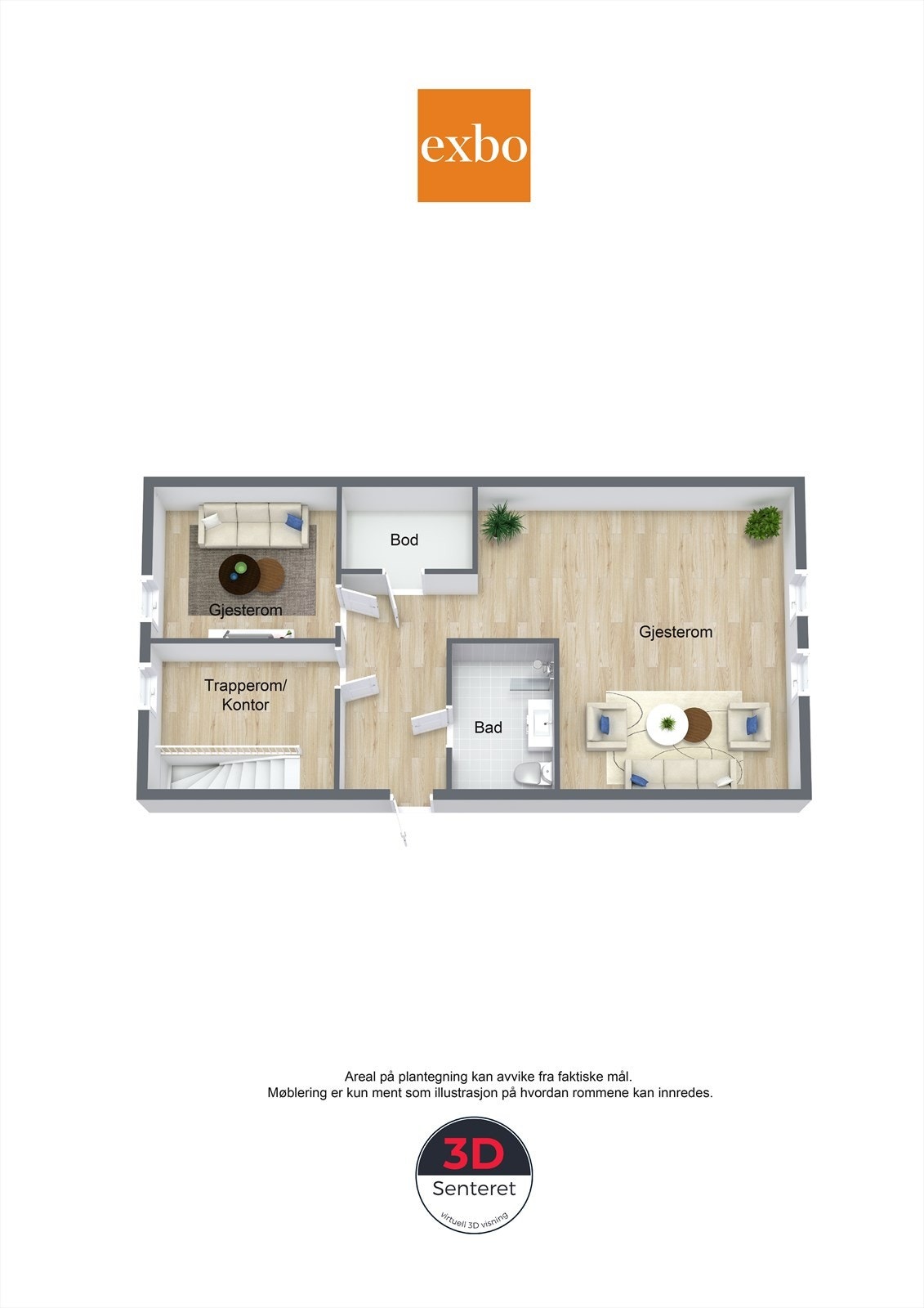 Garasjeloft er godkjent med denne innredningen, men er i dag et åpent og uinnredet rom. Galleribilde