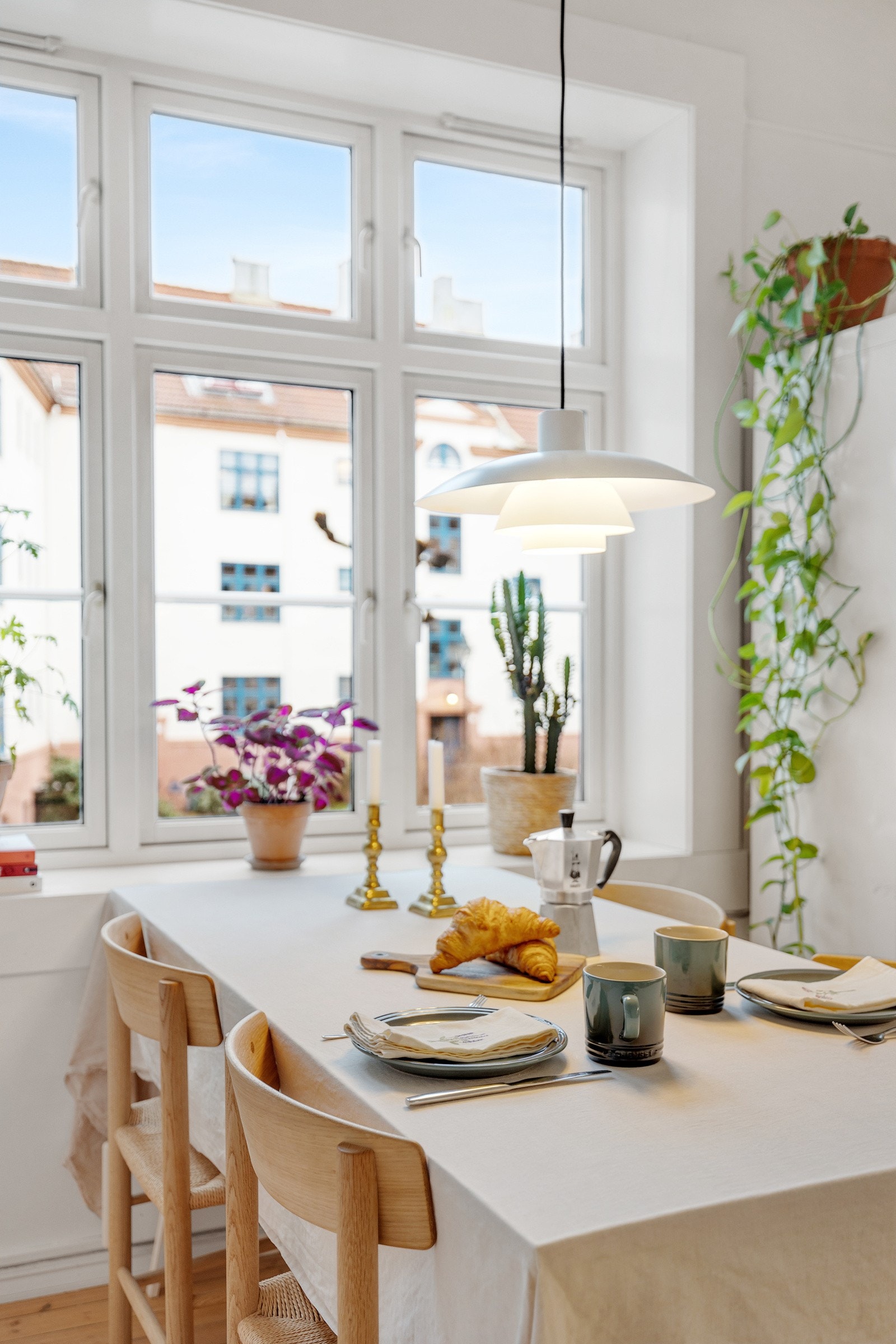 Flott utsyn mot frodig gårdsrom. Galleribilde