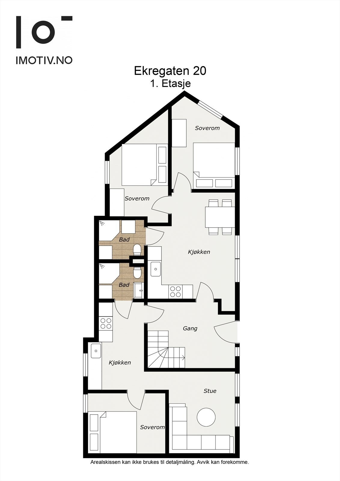 - Plantegning av to leiligheter i 1. etasje (H0101 og H0102) - Galleribilde