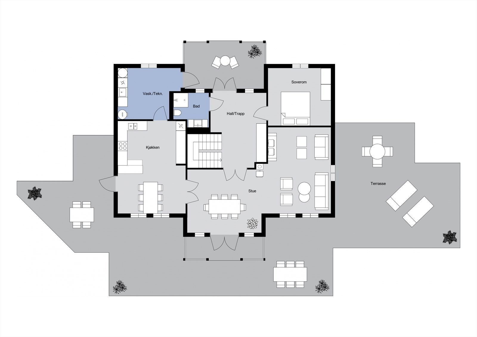 Planløsning 1. etasje Galleribilde