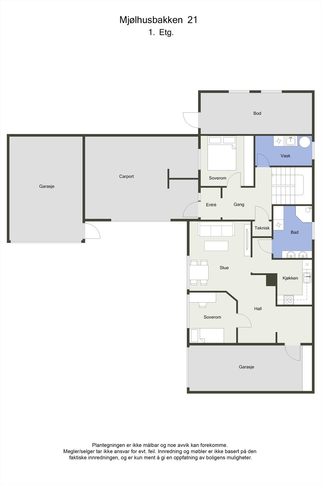 Planskisse 2D - 1.Etasje Galleribilde