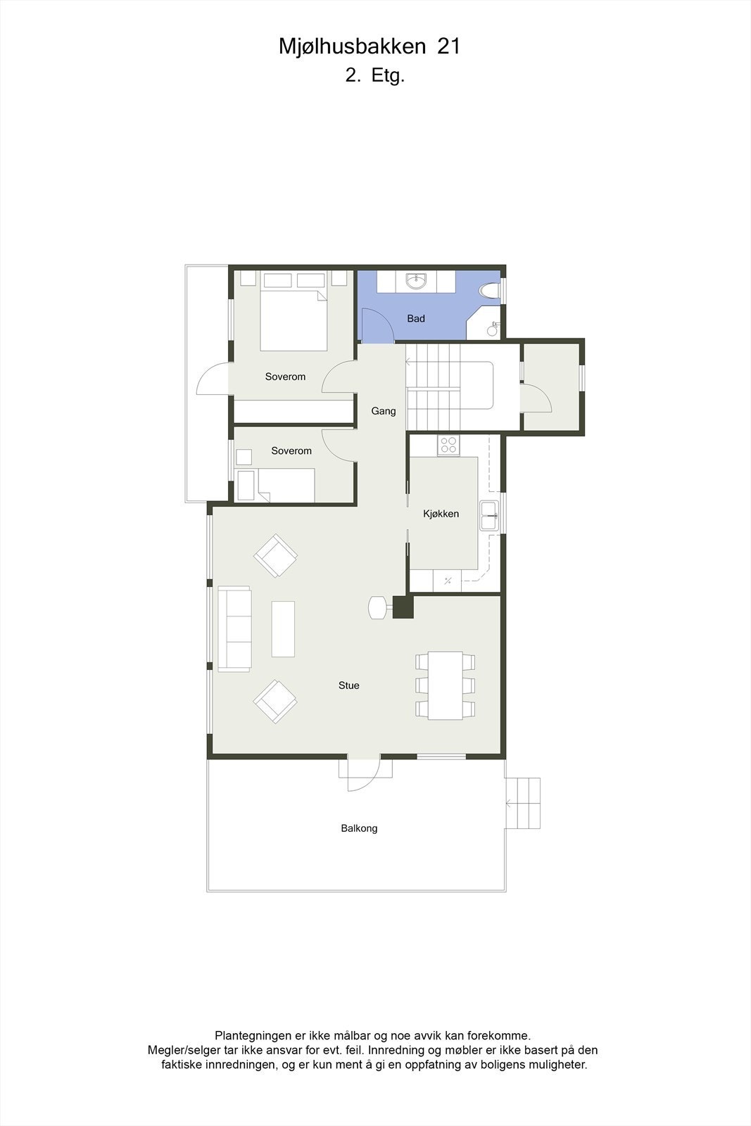 Planskisse 2D - 2.Etasje Galleribilde