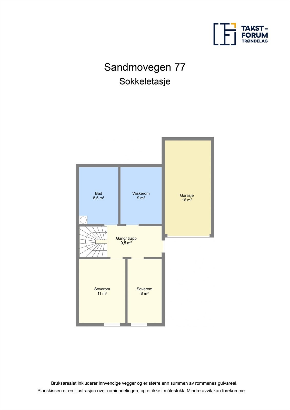 Plantegning - Sokkeletasje. Galleribilde