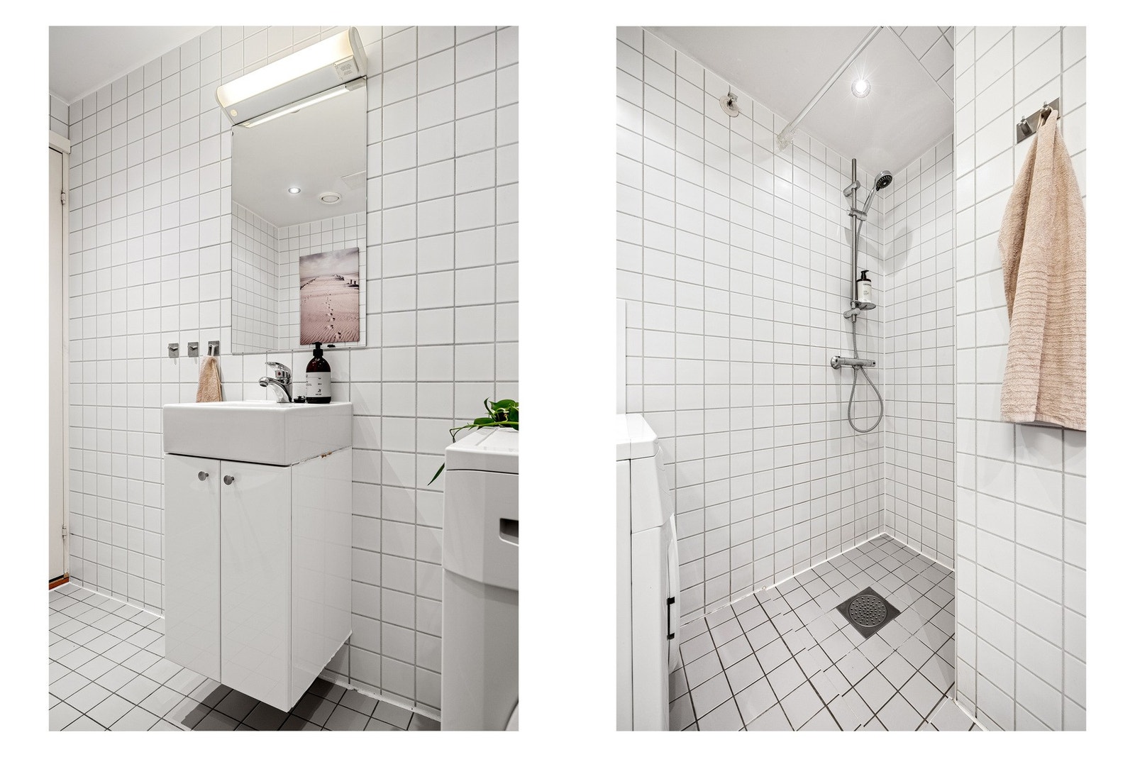 Egen nisje med dusjhjørne. Galleribilde