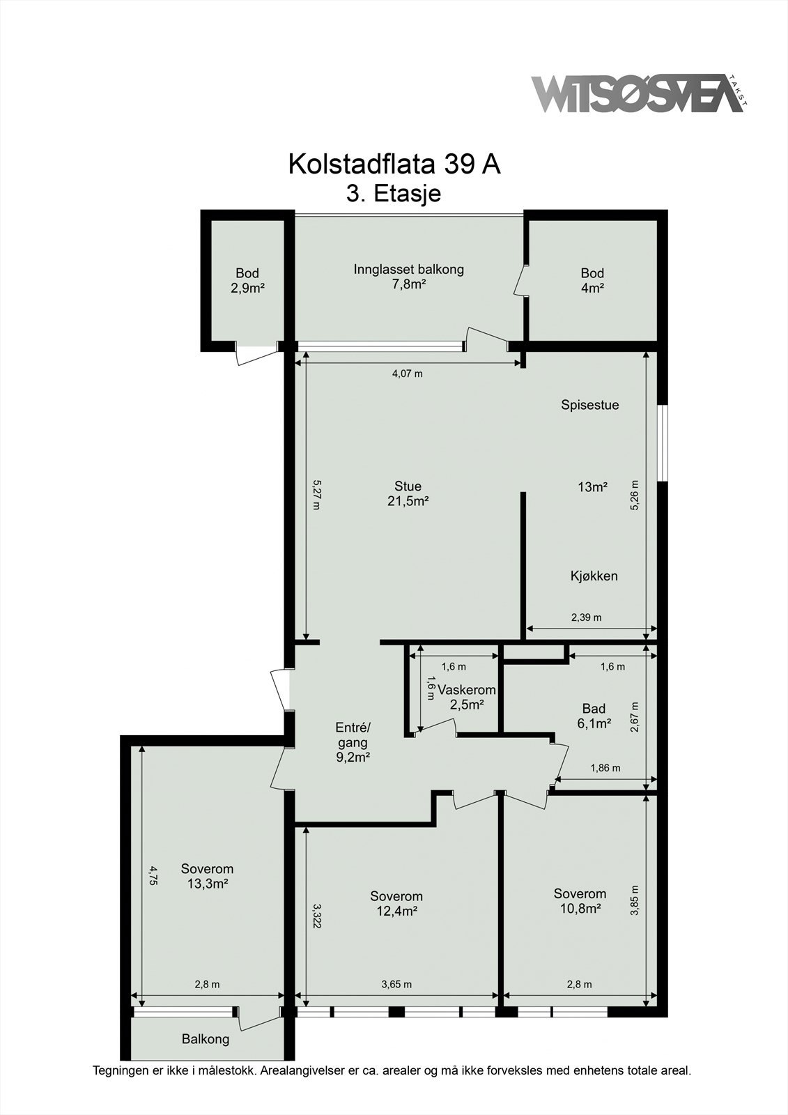 Planskisse 3. etasje Galleribilde