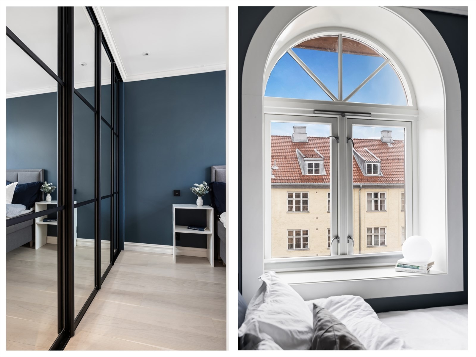 De moderne fargetonene på veggene, kombinert med store buevinduer, gir en lekekr og innbydende atmosfære. Galleribilde