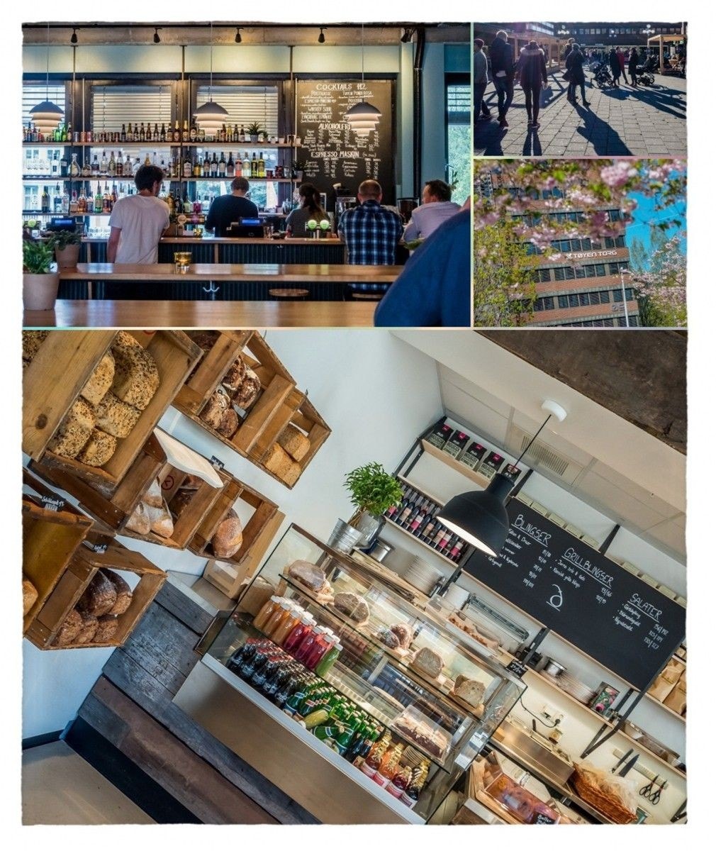 Kort vei til Tøyen Torg. Her finner du blant annet en rekke spisesteder og kaféer, blomsterbutikk, apotek og frisør. Galleribilde