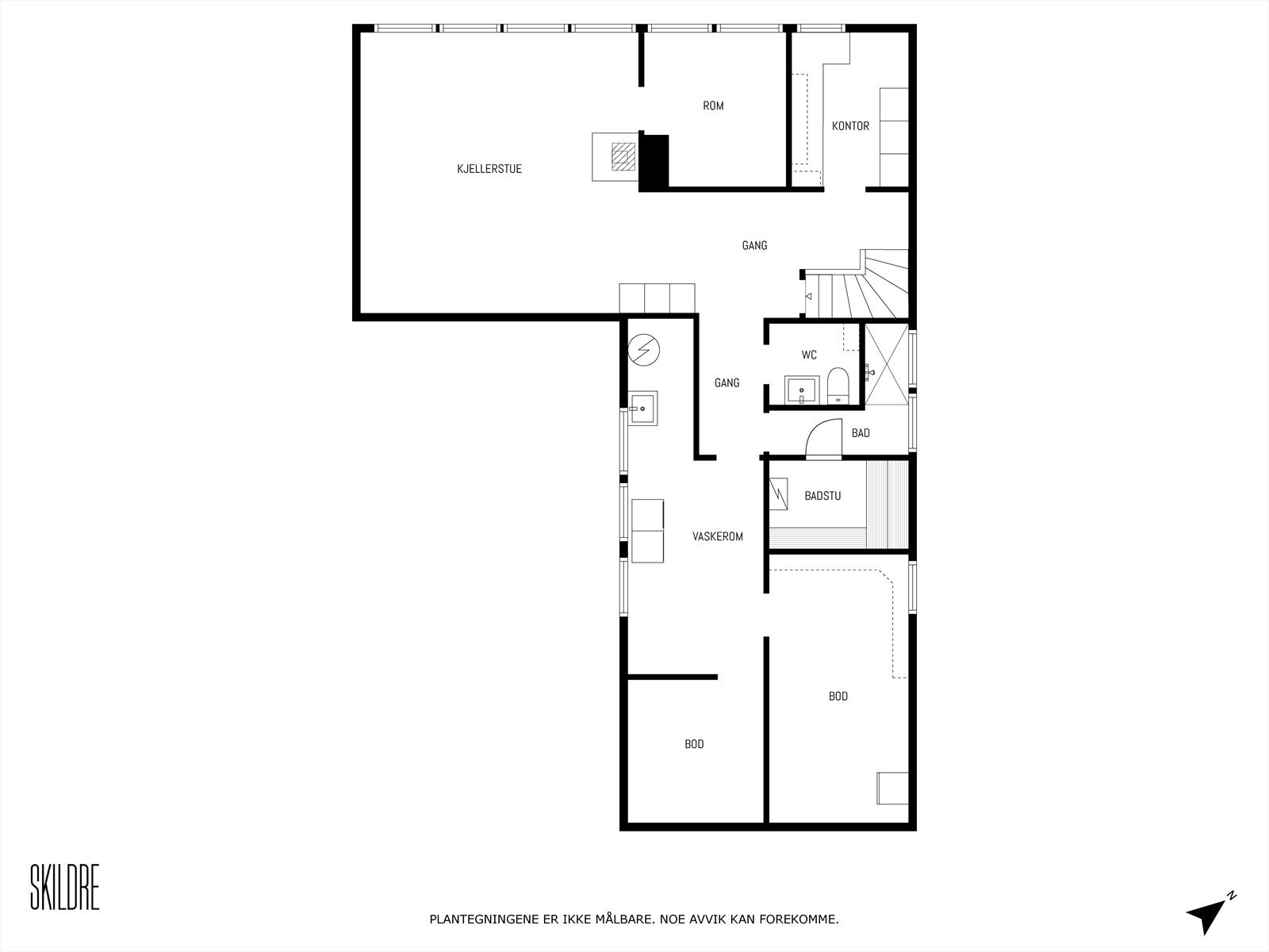 Plantegning kjeller. Galleribilde