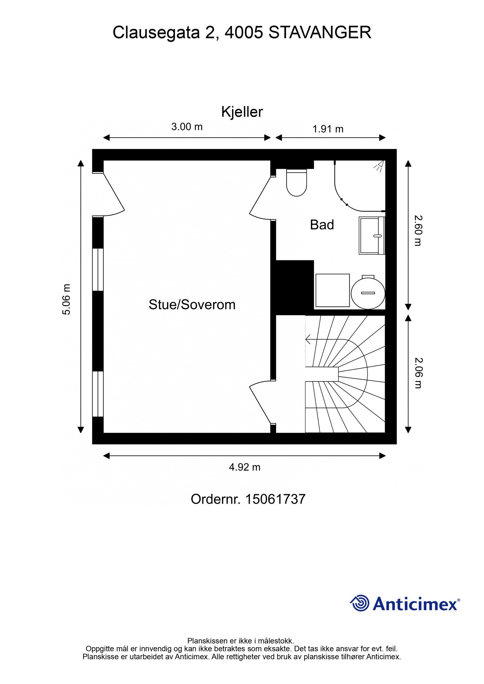 Alternativ plantegning | Kjeller med soveromsløsning Galleribilde