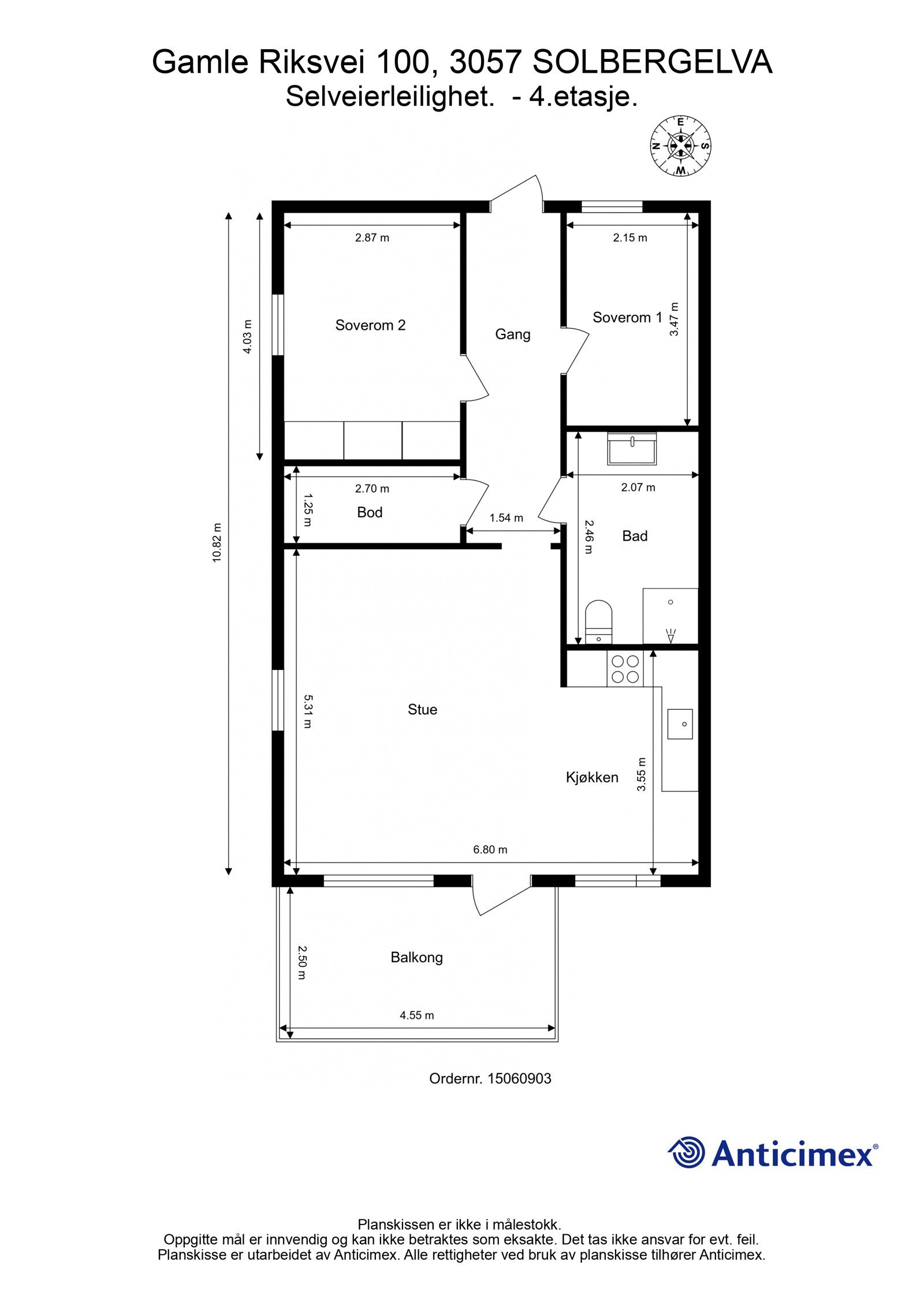 Målsatt plantegning Galleribilde