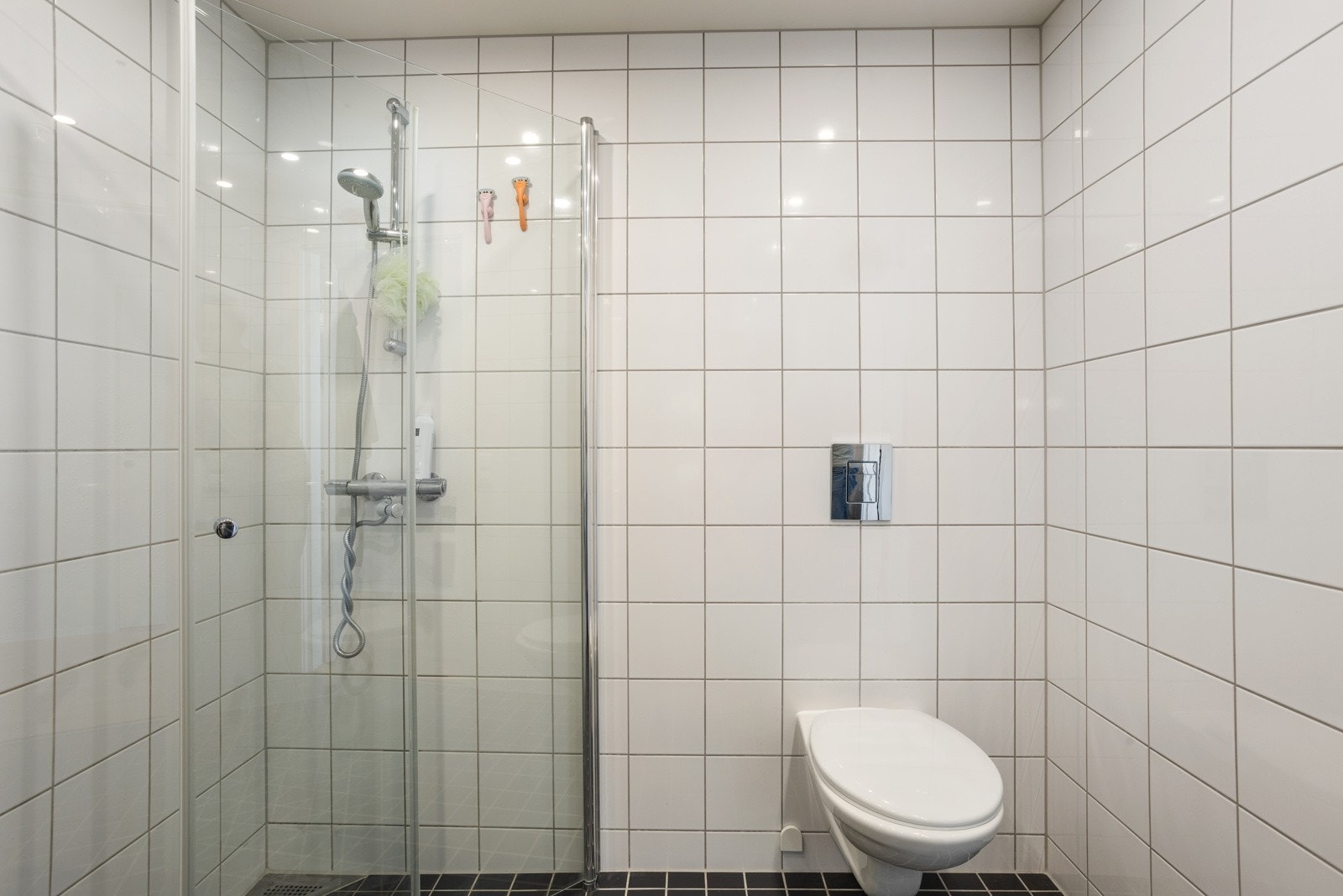 Dusjnisje og vegghengt wc | downlights Galleribilde