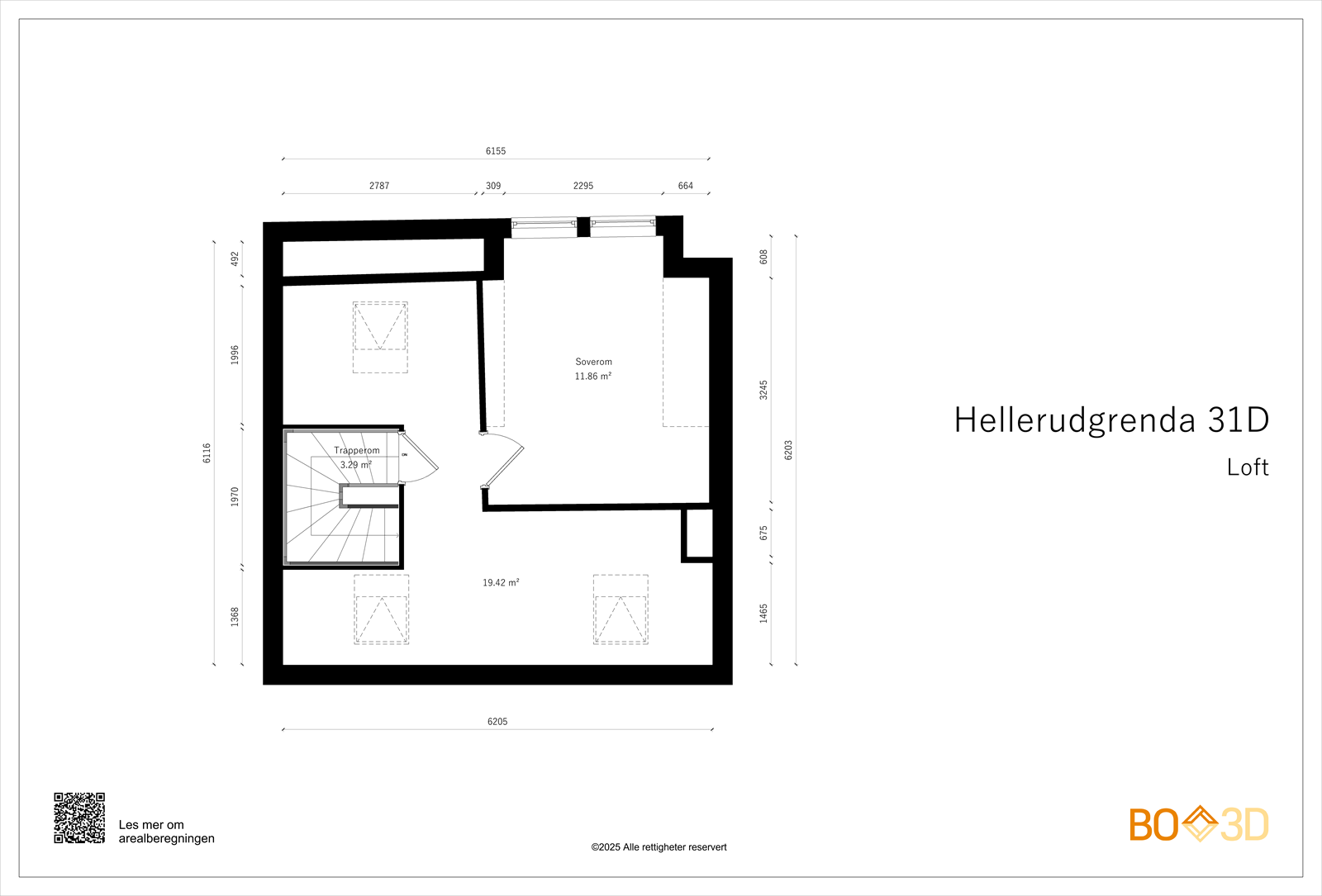 Plantegning loftsetasje Galleribilde