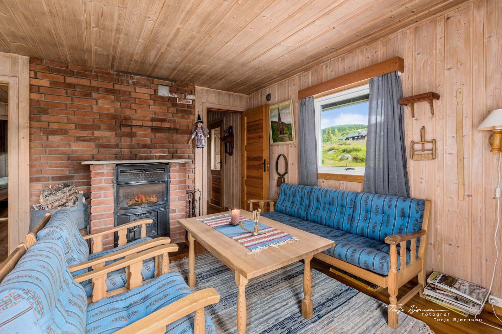 Stuen med peisen Galleribilde