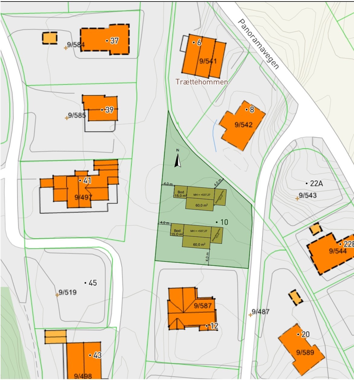 Situasjonsplan dom viser mulig bebyggelse Galleribilde