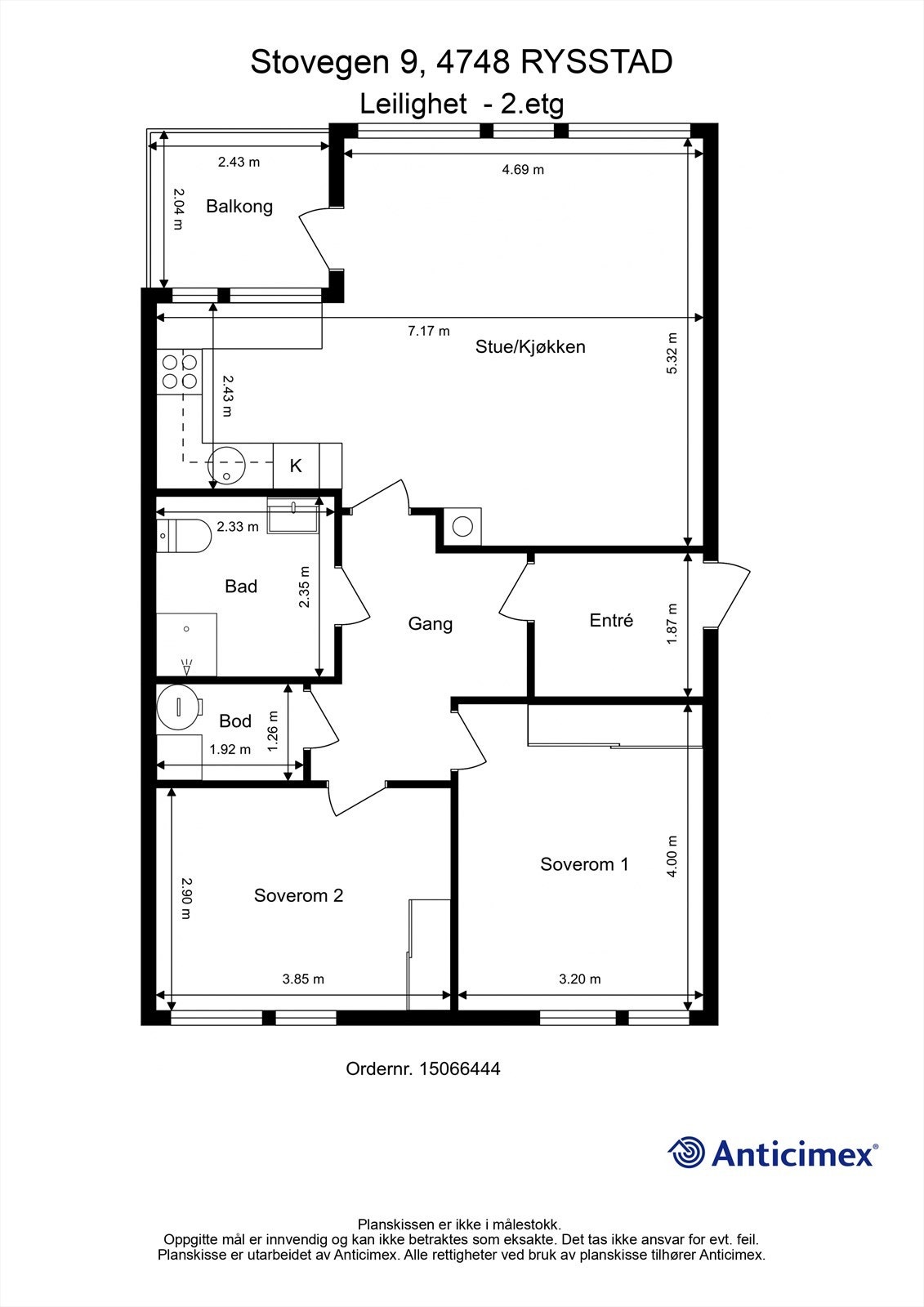 Plantegning - Leilighet 2.etg. Galleribilde